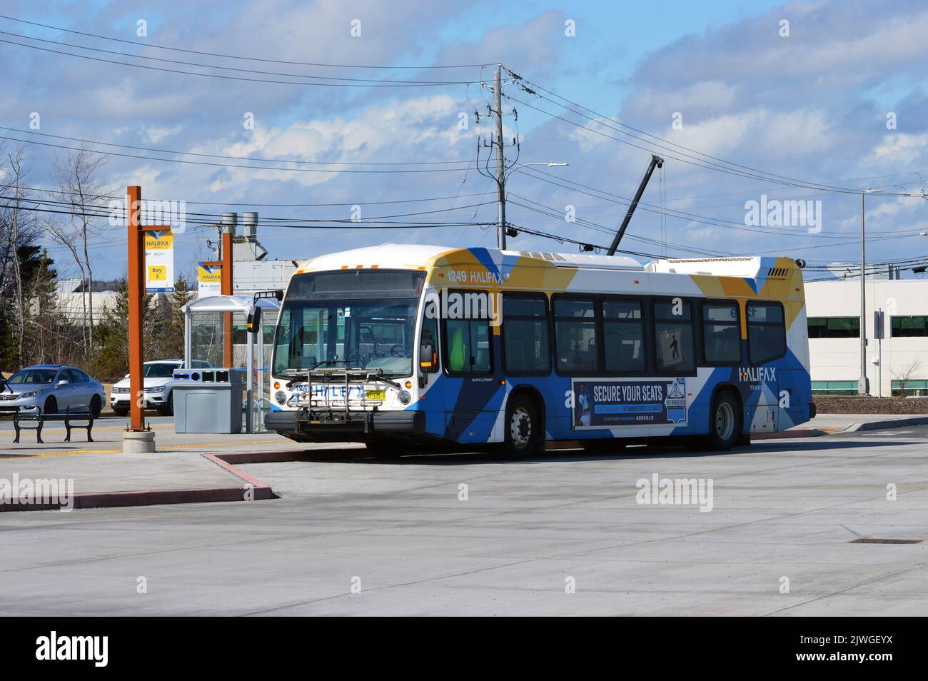 West Bedford Park and Ride, a bus terminal operated by Halifax Transit in Halifax, Nova Scotia, Canada. Stock Photo