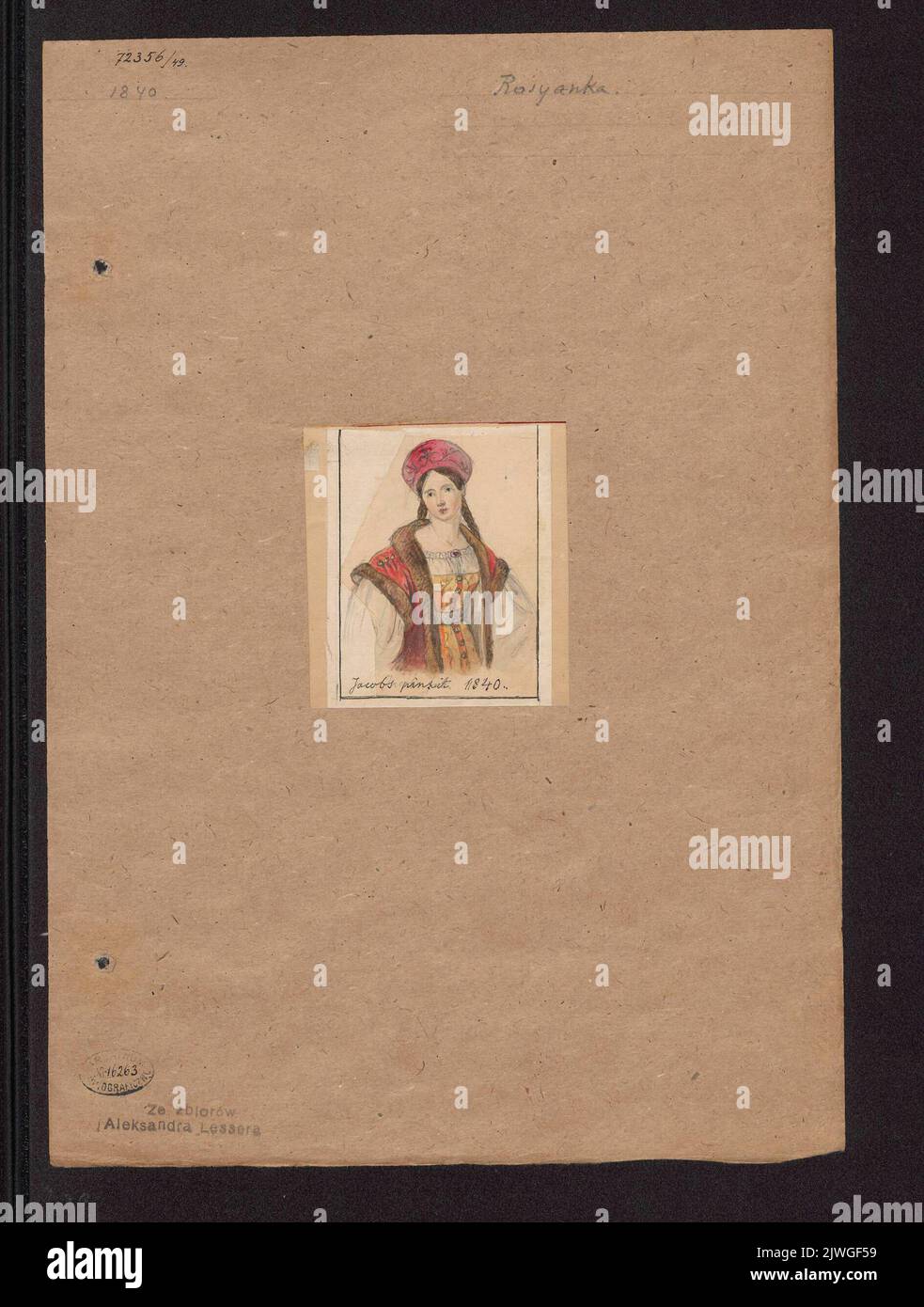 Young Russian in attire from c. 1840, according to a painting. Lesser ...