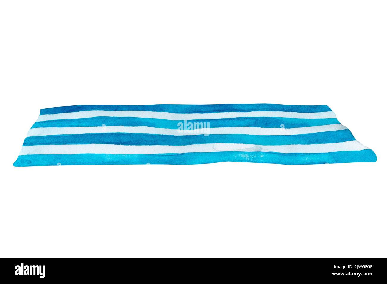 Beach towel, blanket or rug for relaxing on the beach. Watercolor