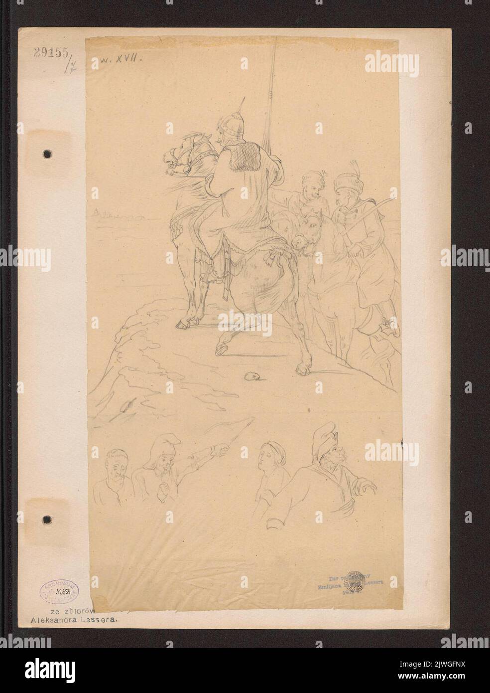 Tatar warrior and two noblemen in attire from the 17th century. Lesser ...