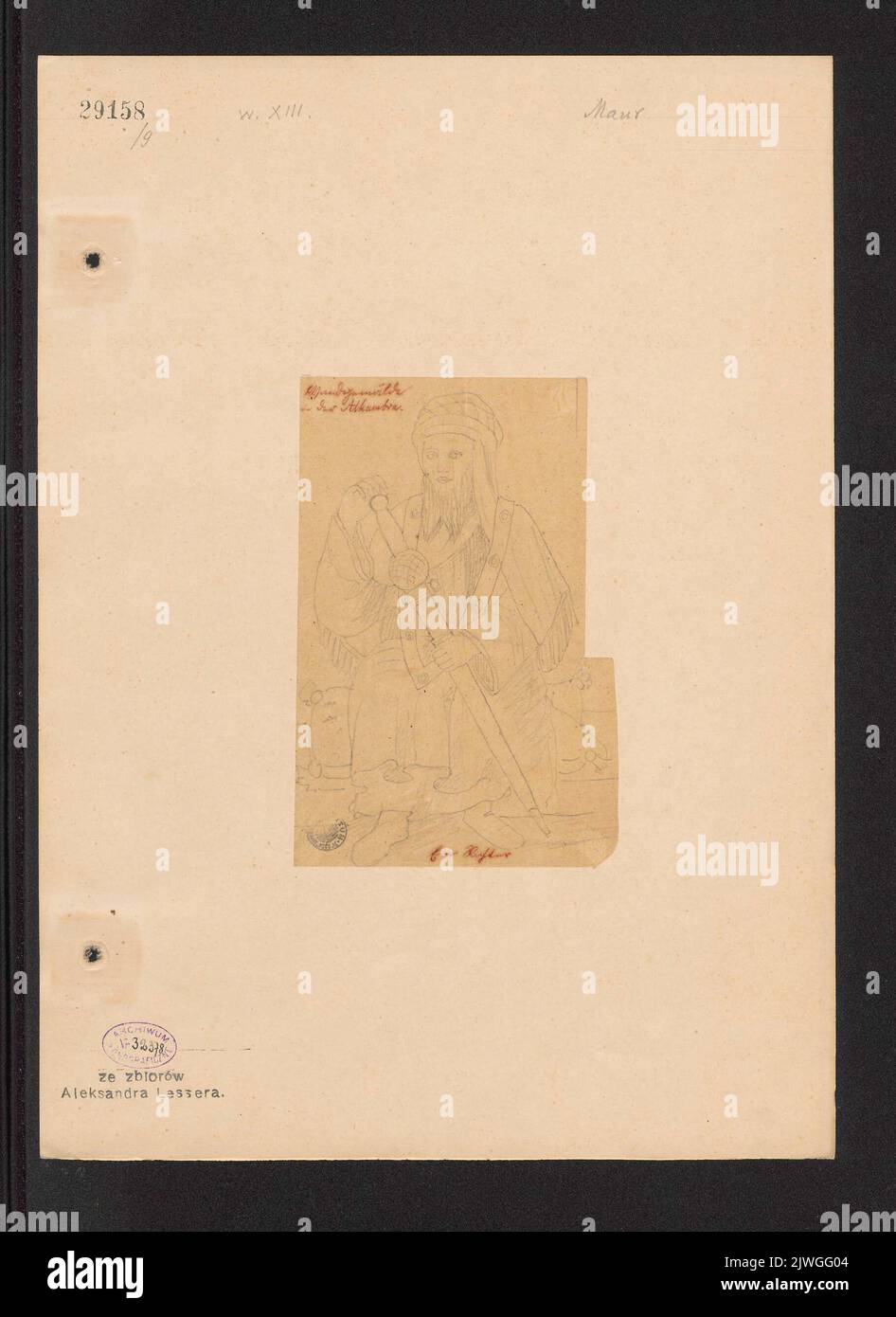 Mauritanian warrior, sketch. Lesser, Aleksander (1814-1884 ...