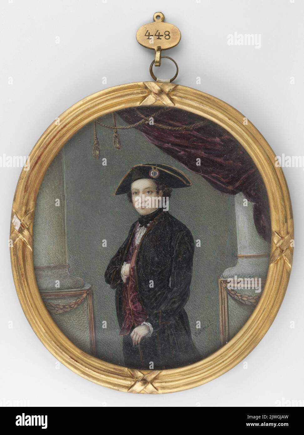 Portret młodzieńca. Curmel, (1820-1850), painter Stock Photo