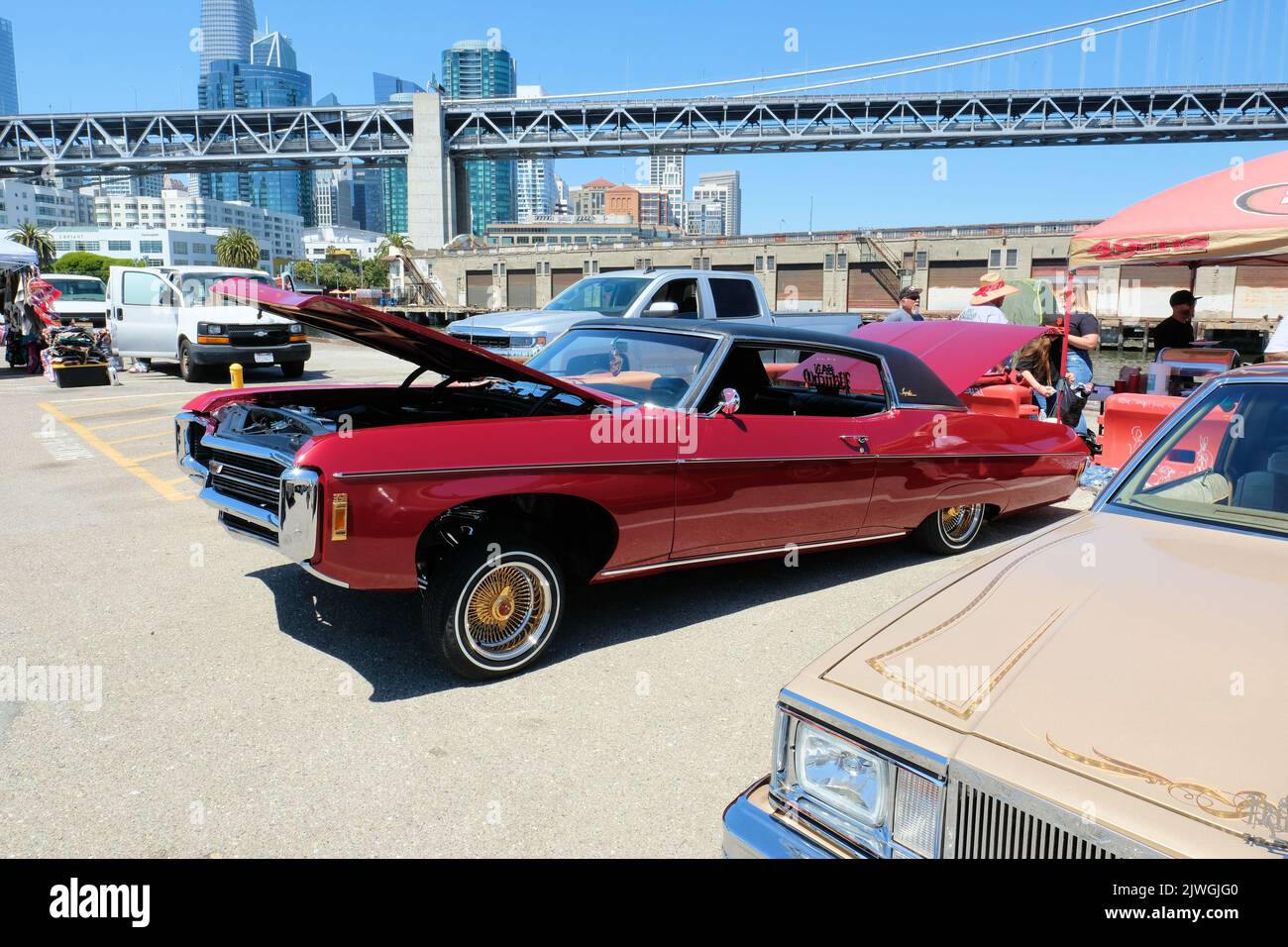 350 engine Chevy Impala lowrider convertible; lowrider car culture at a