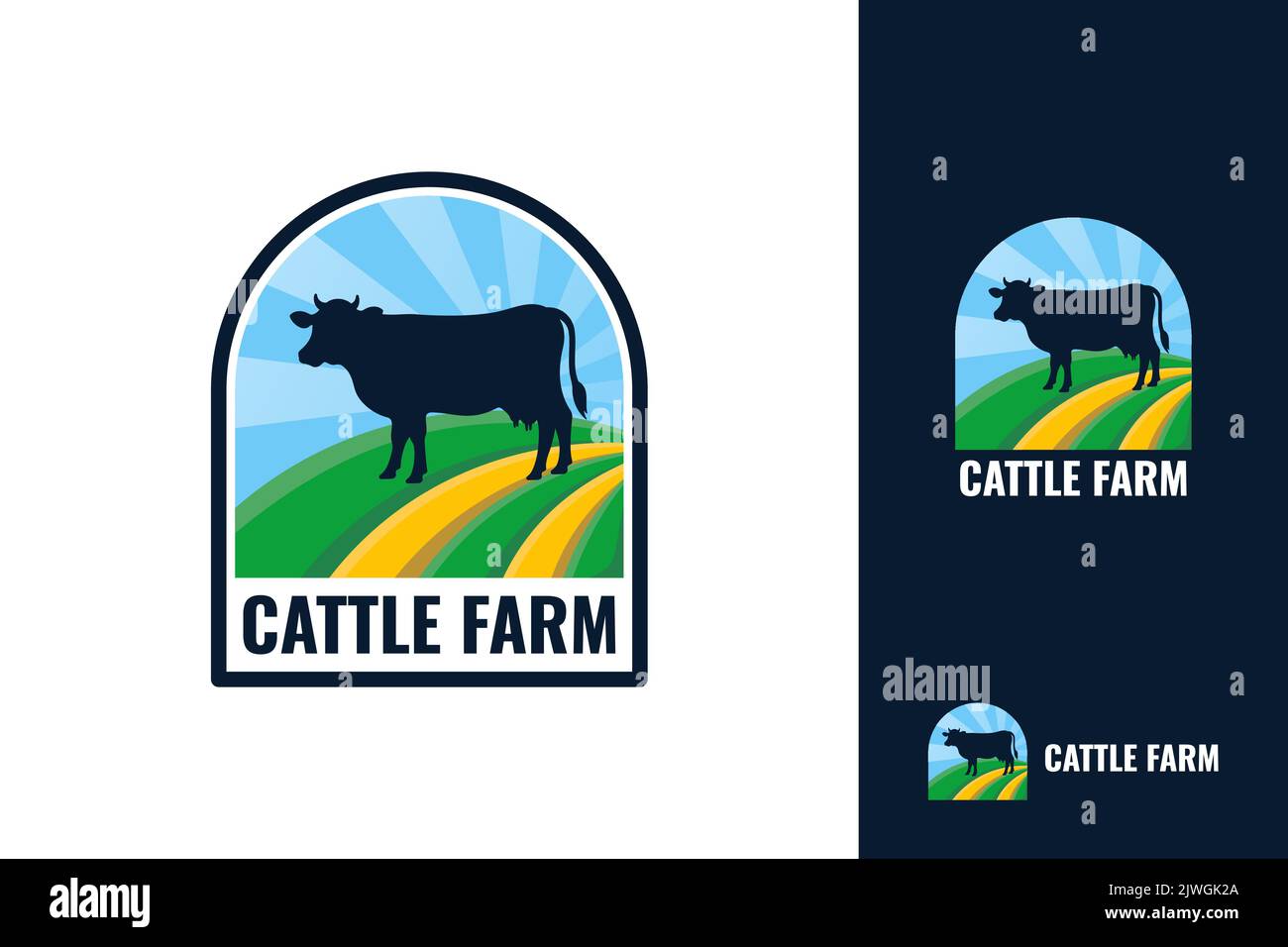 Cattle farm logo template design. Black angus badge vector Stock Vector ...