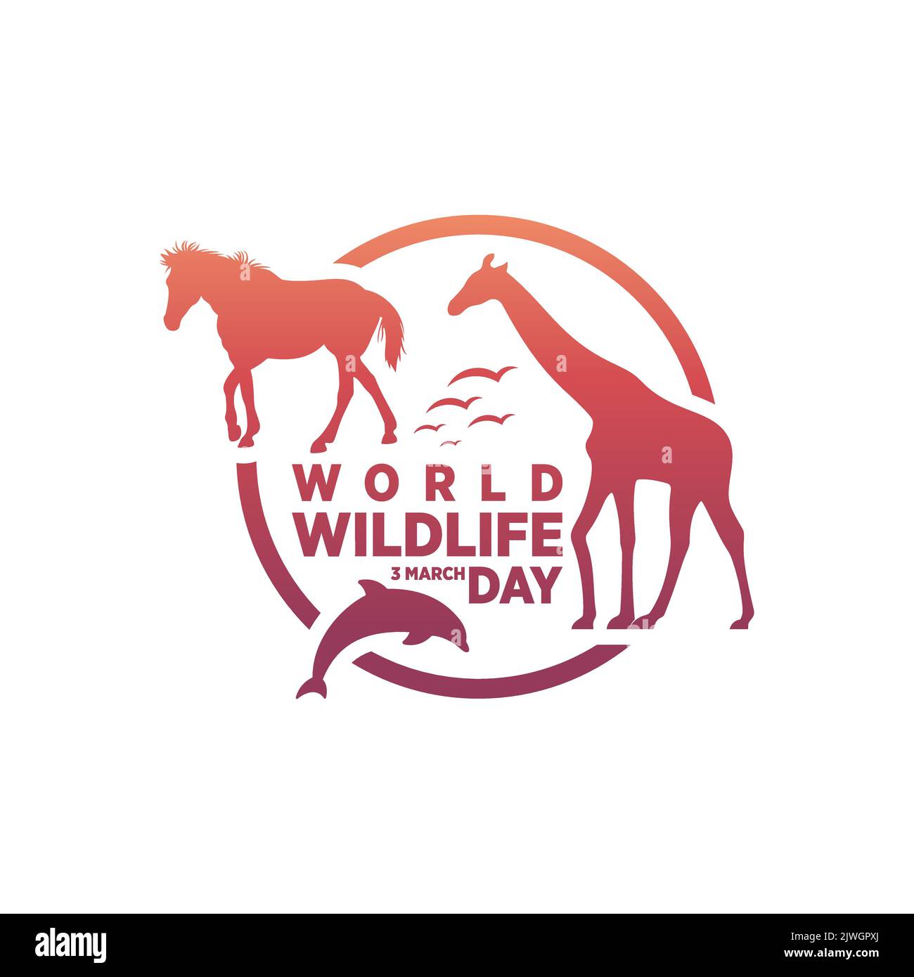 March 3, World Wildlife Day Logo Design Template. Vector Illustration