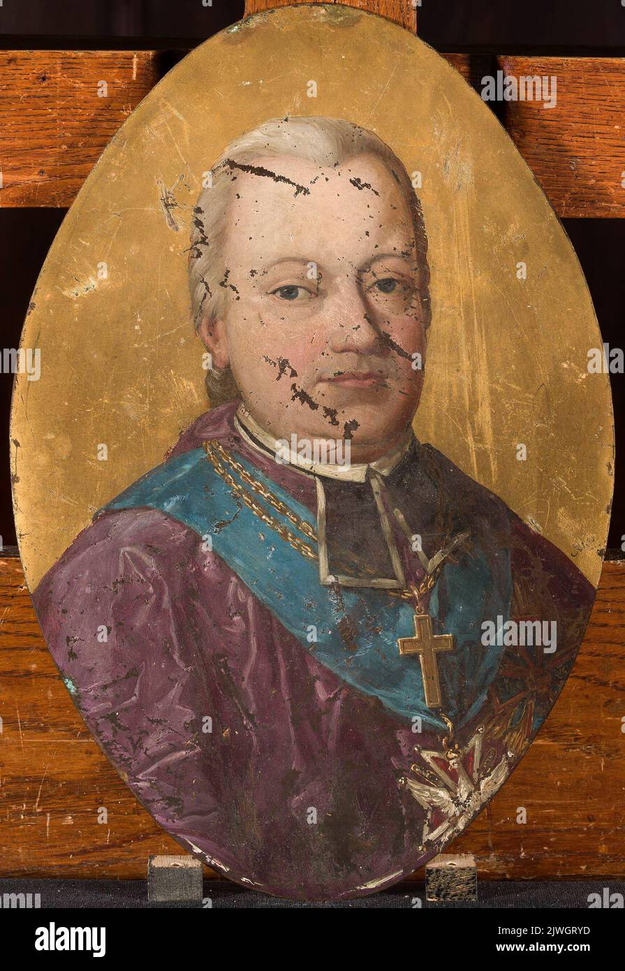 Epitaph portrait of a bishop. nieznany malarz polski, painter Stock Photo