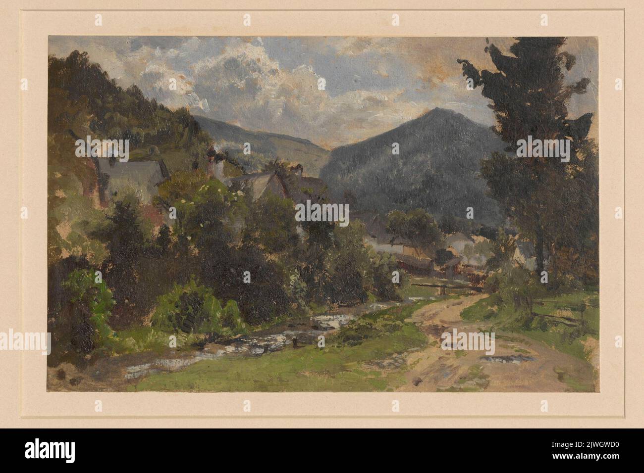 Road in Zlate Hory. Dressler, Adolf (1833-1881), draughtsman, cartoonist Stock Photo