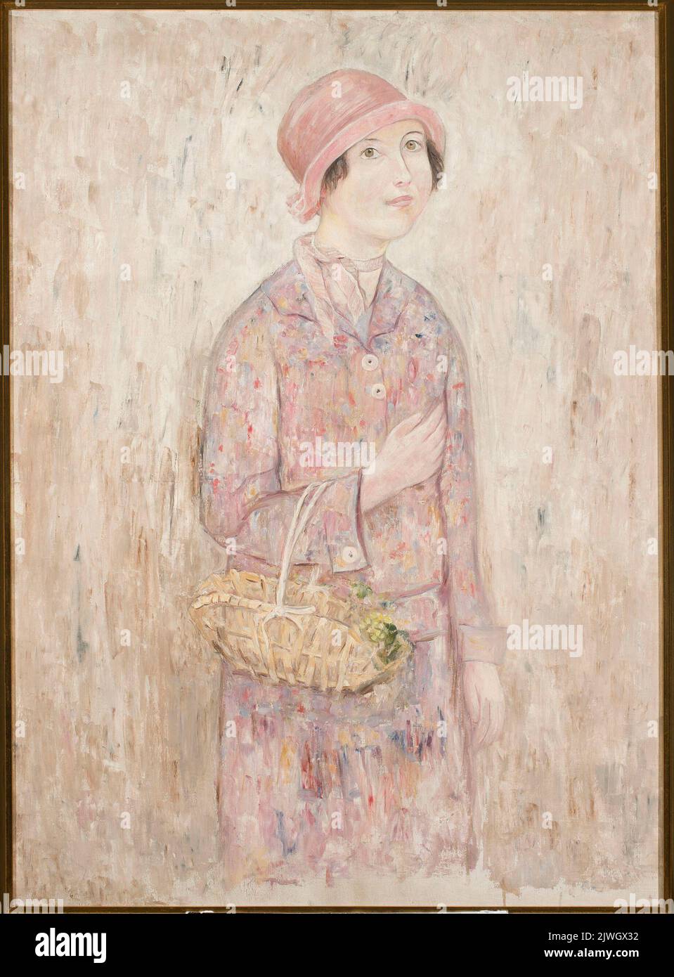 Dziewczyna w różowym kapeluszu. Makowski, Tadeusz (1882-1932), painter Stock Photo