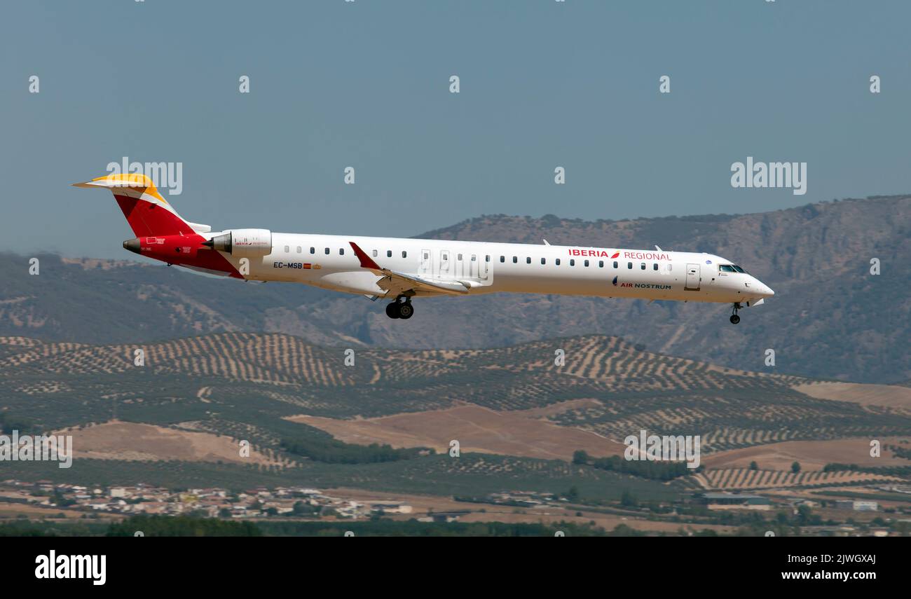 An Iberia Regional (Air Nostrum) Bombardier CRJ1000 about to land at Granada/Jaén Federico An Iberia Regional (Air Nostrum) Bombardier CRJ1000 about to land at Granada/Jaén Federico