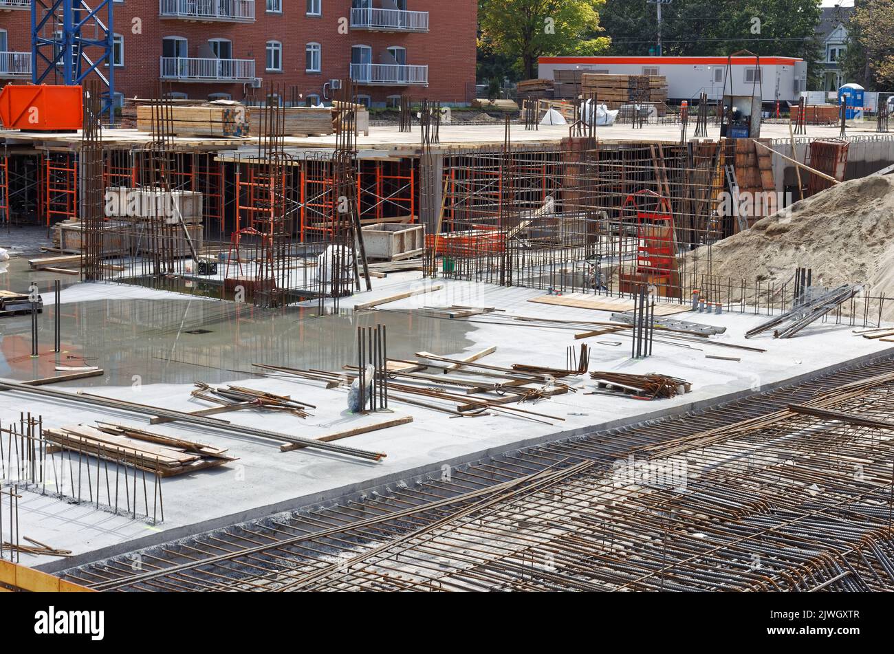 Ground floor of a construction site. Quebec,Canada Stock Photo