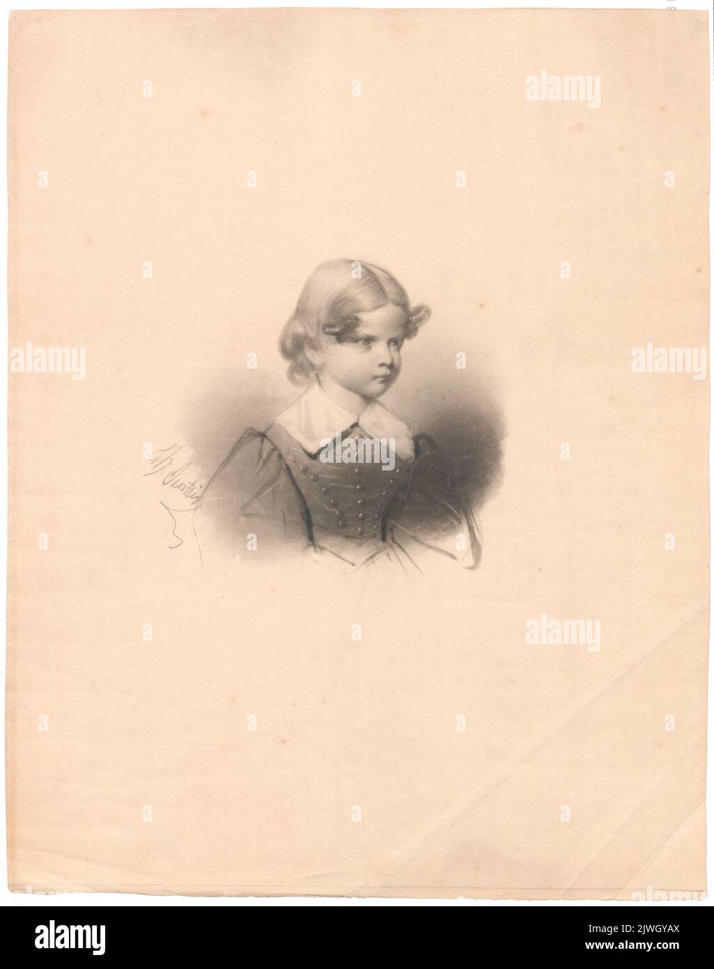 Portrait of a young girl (Bavarian royal family?). Senties, Pierre ...