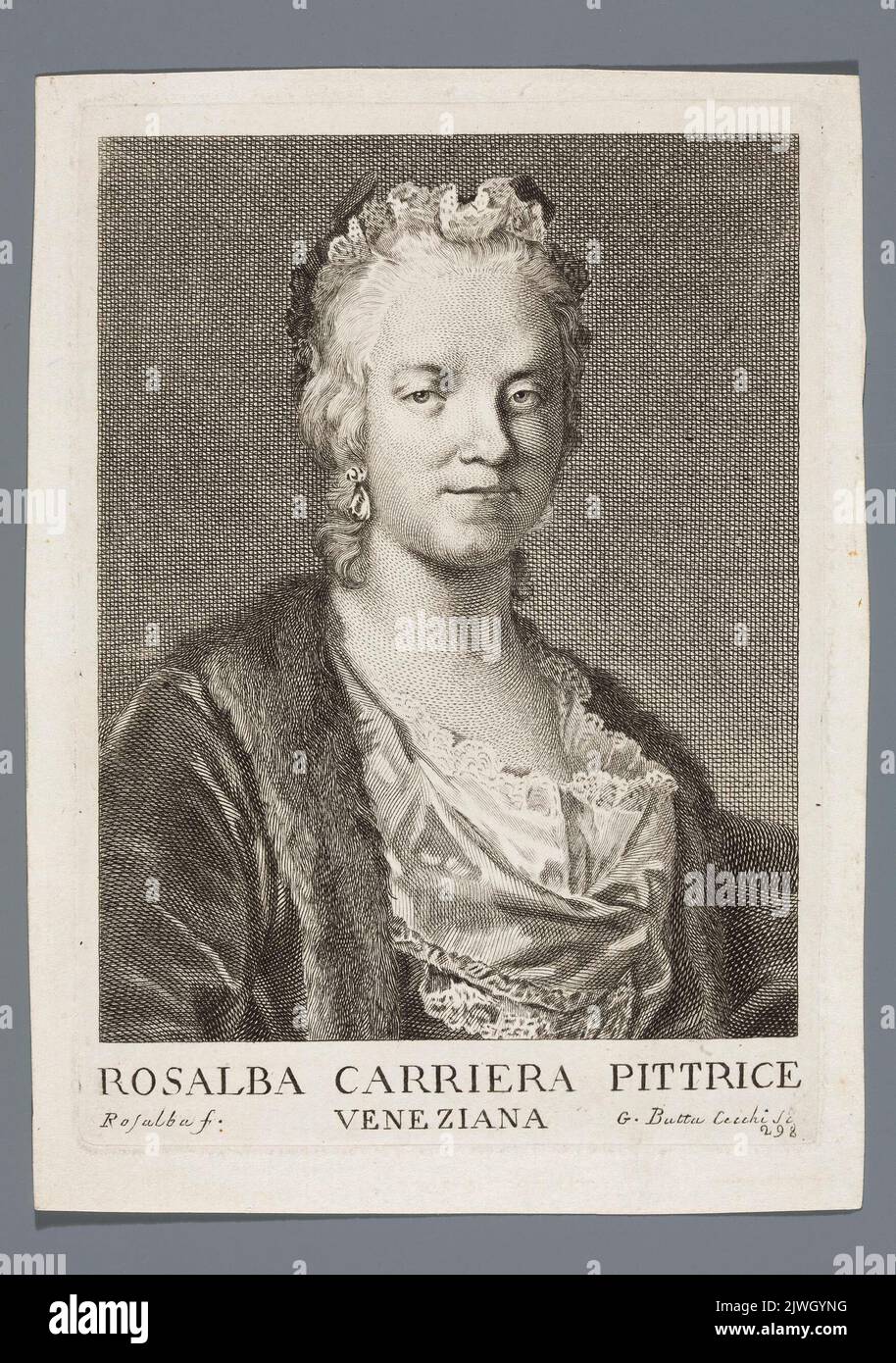 Self-portrait of Rosalba Carriera. Carriera, Rosalba (1673-1757), pastellist, Cecchi, Giovanni Battista (1748 aut 1749-1815), graphic artist Stock Photo