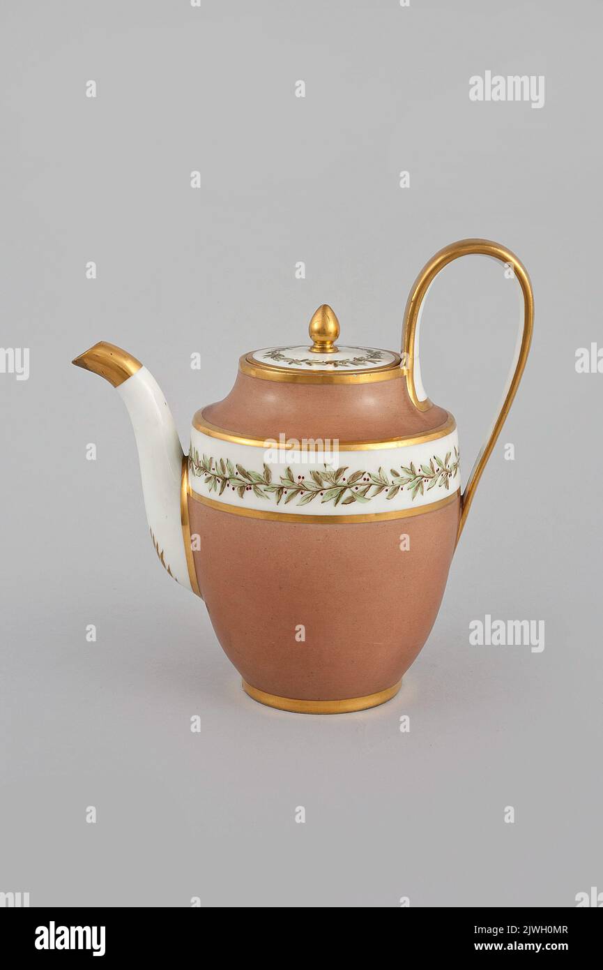 Teapot with a lid. Sevres, Manufacture nationale de porcelaine de Sevres (1756-), factory Stock Photo