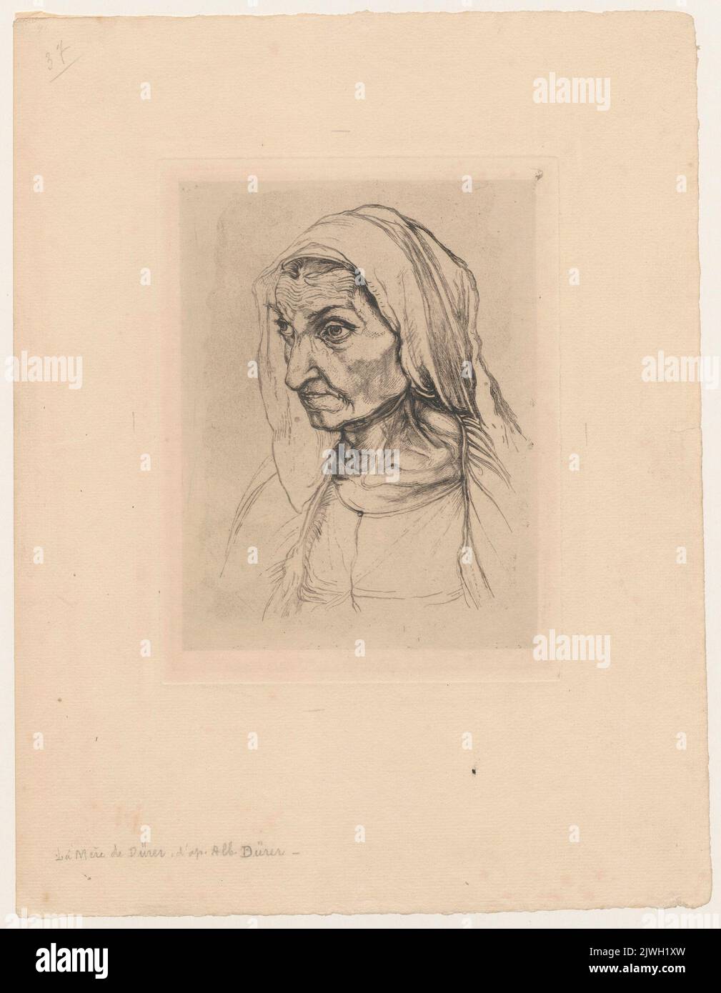 La mere de lartiste. Jasiński, Feliks Stanisław (1862-1901), graphic  artist, Dürer, Albrecht (1471-1528), draughtsman, cartoonist Stock Photo -  Alamy