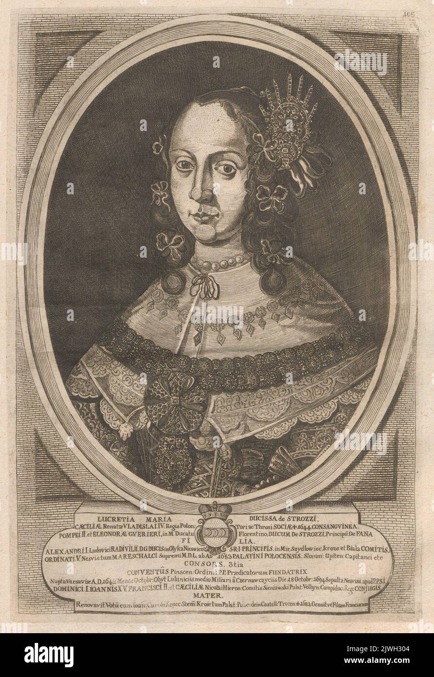Portrait of Lucrezia Maria Radziwiłł née Strozzi, wife of Aleksander I