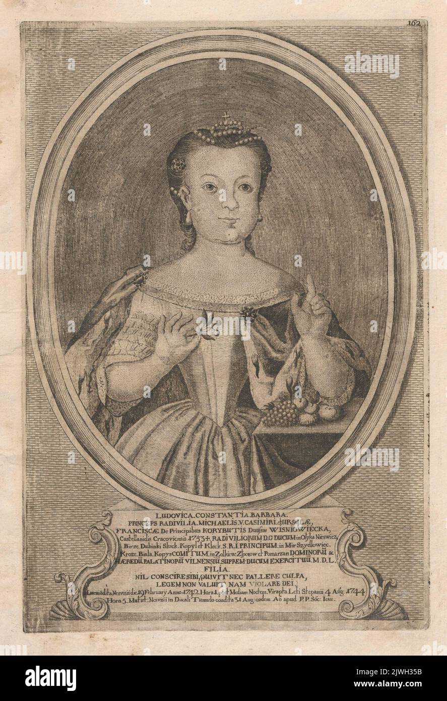Portrait of Ludwika Konstancja Radziwiłł, daughter of Michał V ...