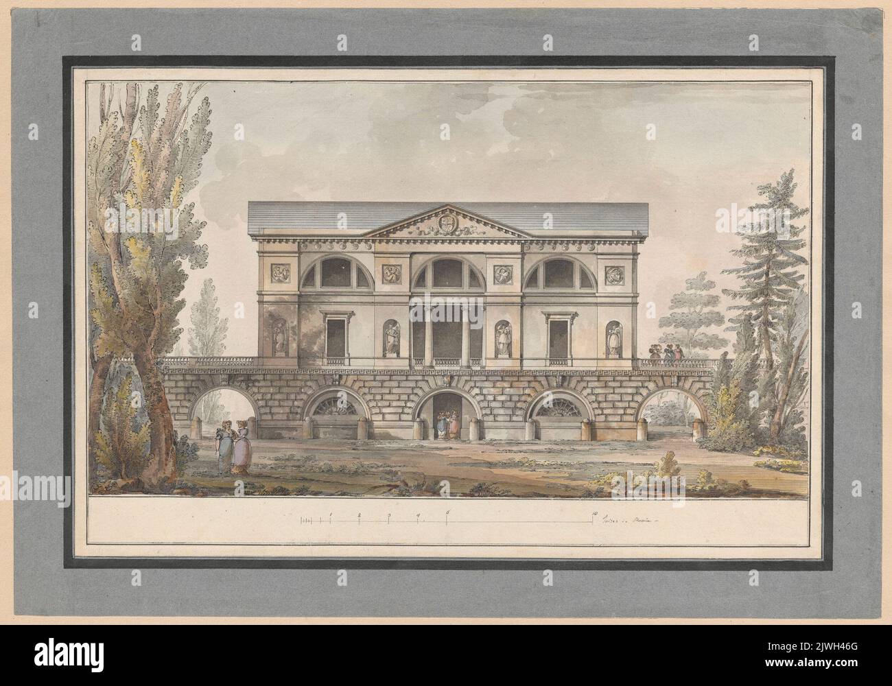 Carskie Sioło. Pawilon koncertowy. Elewacja frontowa. Quarenghi, Giacomo (1744-1817), draughtsman, cartoonist Stock Photo