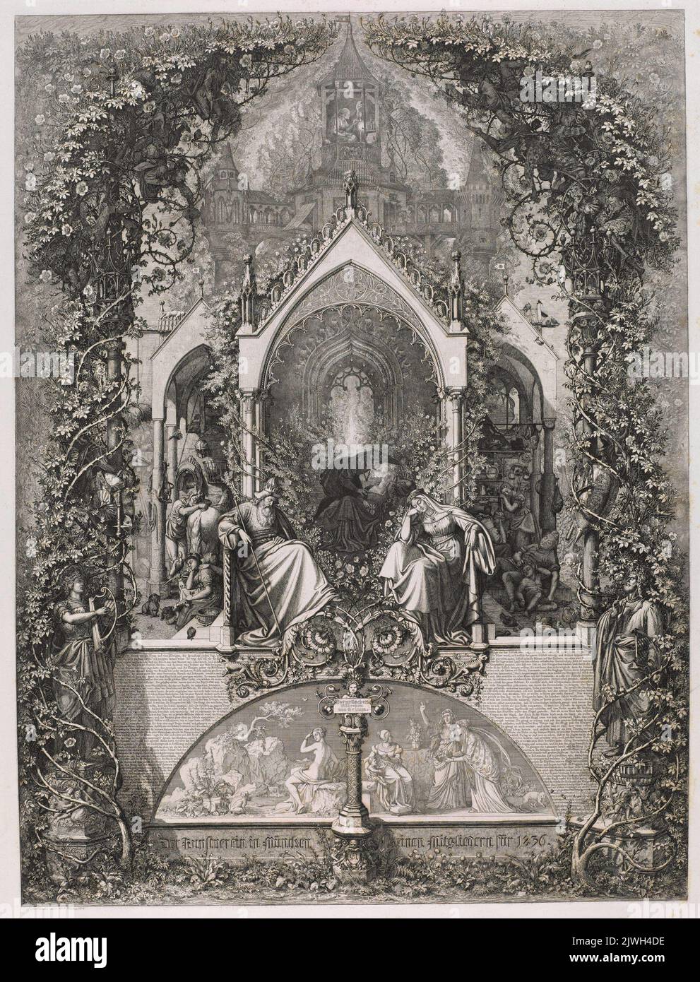 Dornröschen. Märchen von Grimm. Kunstverein in München (Monachium ; towarzystwo ; fl. 1815-1914), merchant employer, Neureuther, Eugen Napoleon (1806-1882), graphic artist Stock Photo