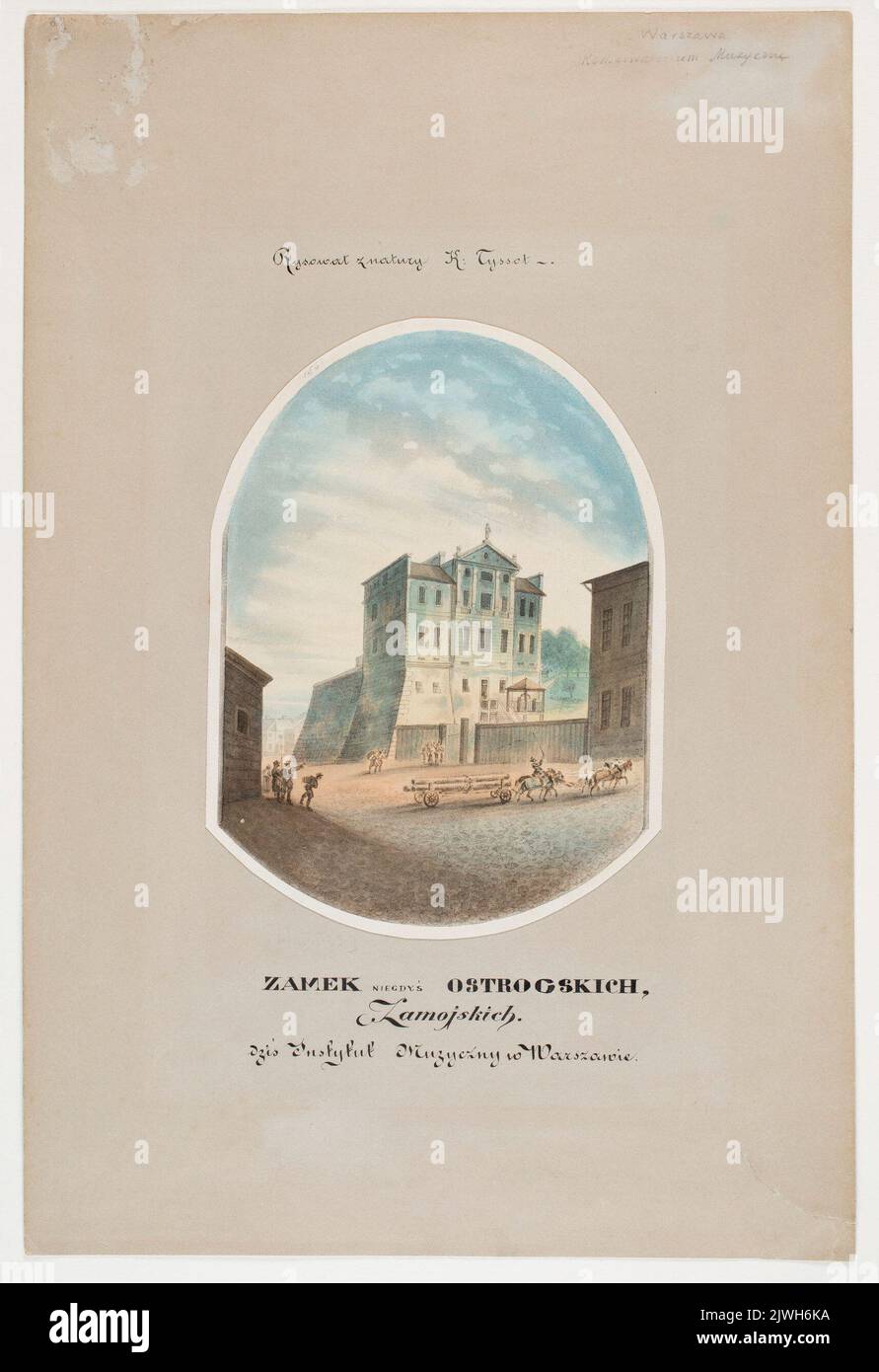 'Zamek niegdyś Ostrogskich, Zamoyskich, dziś Instytut Muzyczny w Warszawie'. Tysson, Karol (fl. 1840-1878), painter Stock Photo
