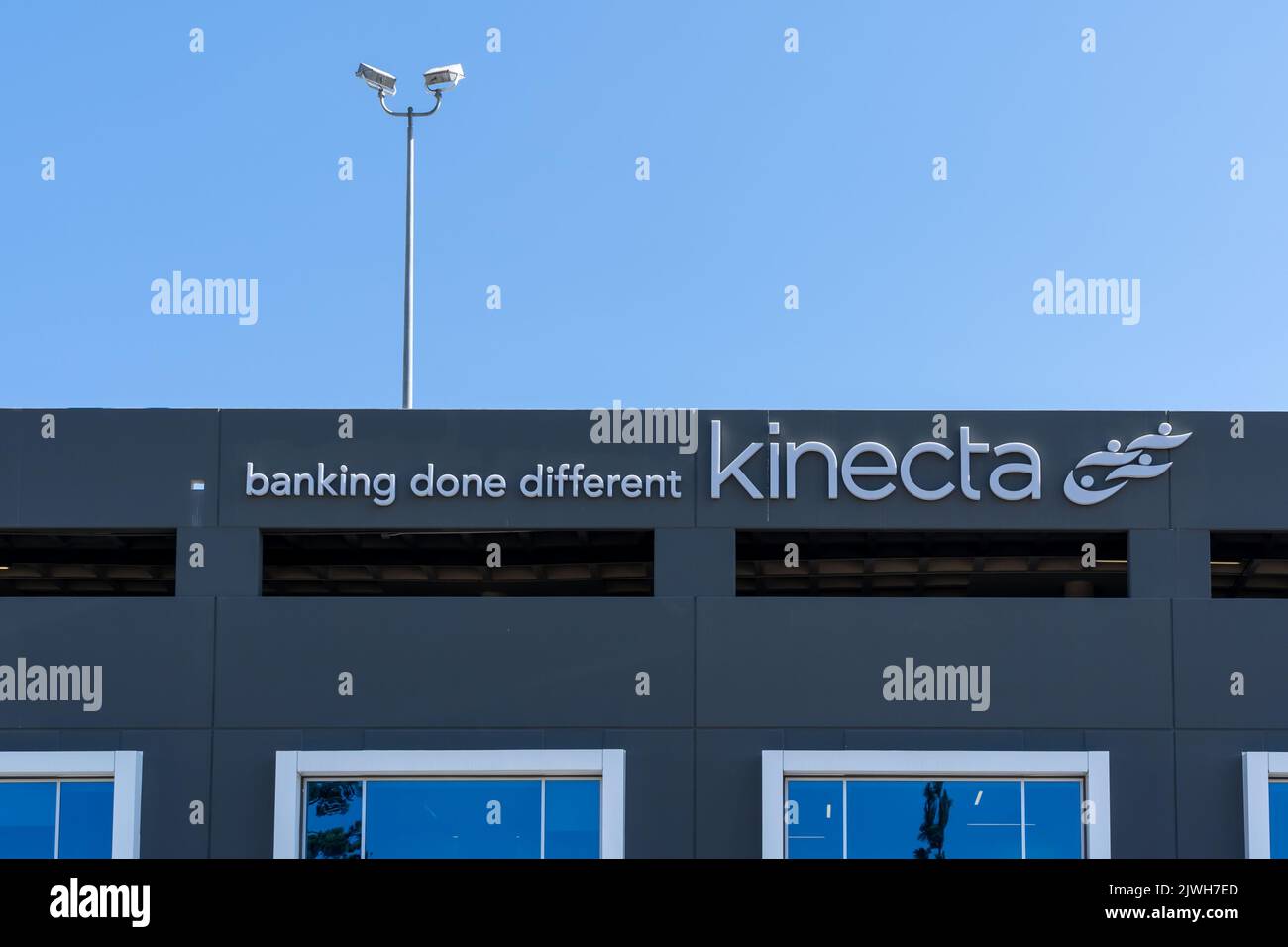 Kinecta Rings Los Angeles, CA, USA - July 5, 2022: Kinecta sign on the office ...