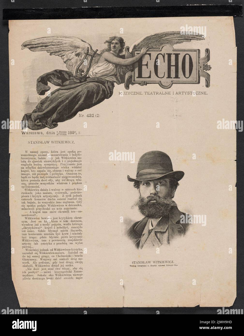 `Stanisław Witkiewicz` - article by Wikor Gomulicki in the `Echo ...