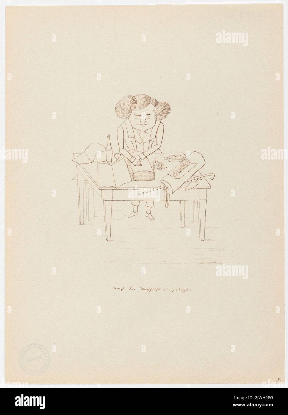 'Nach der vorschrift eingelegt'. Winkler, Karl Gustav Adolf (1810-1893), draughtsman, cartoonist Stock Photo
