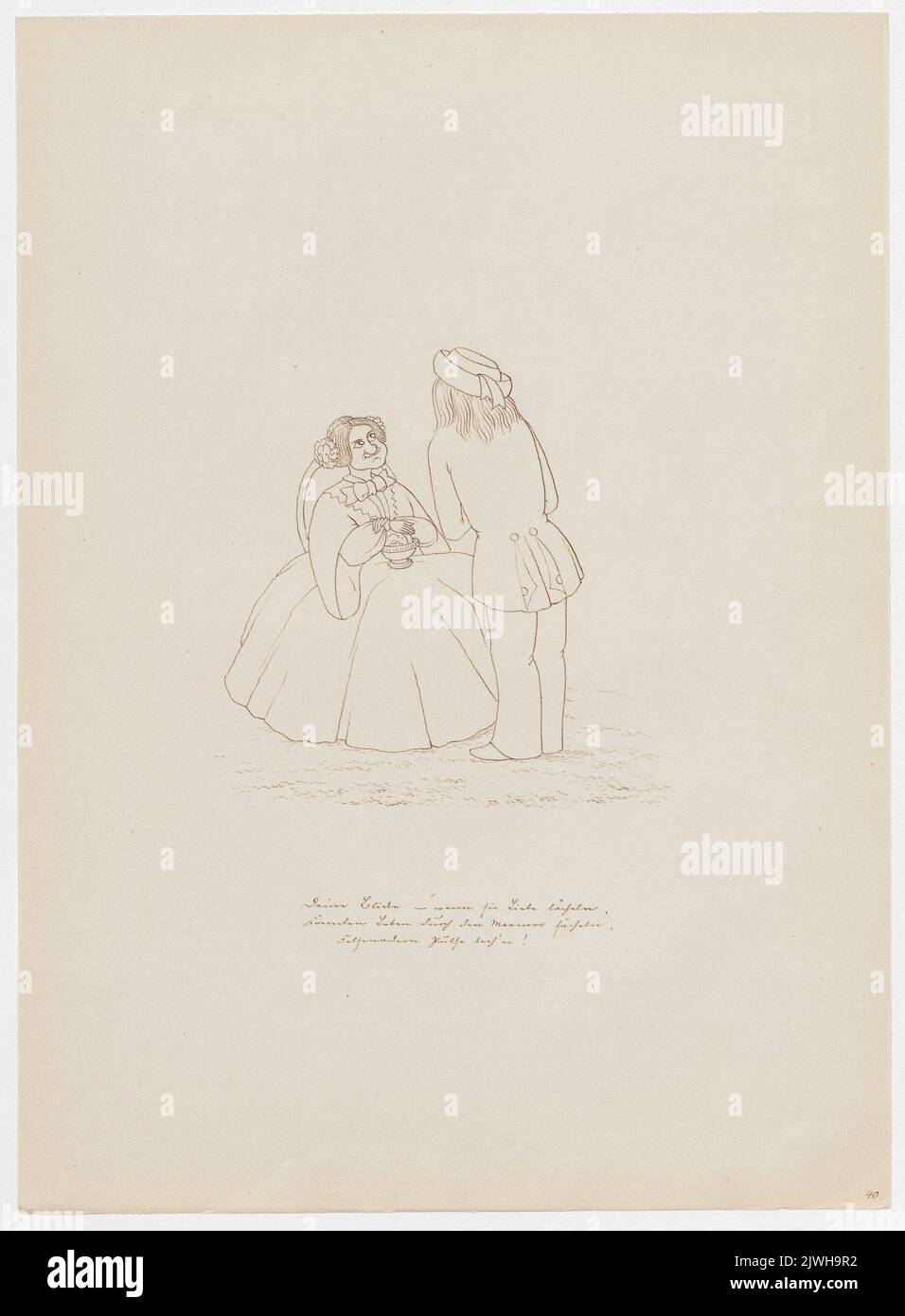 'Deine Blicke - wenn sie Liebe lächeln...'. Winkler, Karl Gustav Adolf (1810-1893), draughtsman, cartoonist Stock Photo