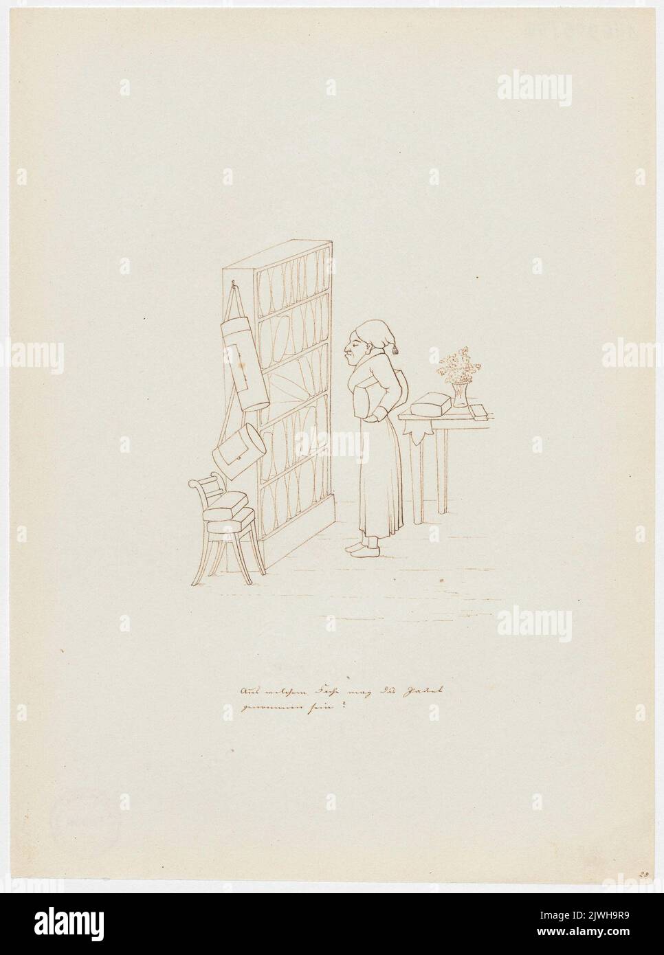 'Aus welchem. Sache mag das Packet genommen sein?'. Winkler, Karl Gustav Adolf (1810-1893), draughtsman, cartoonist Stock Photo