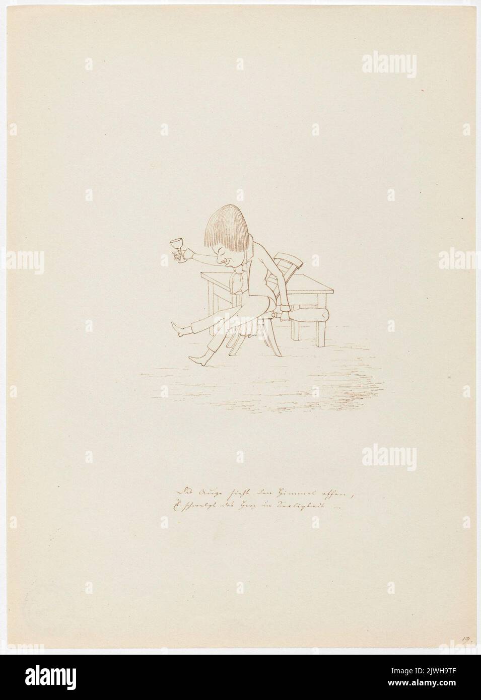 'Otwarcie patrzy oko w niebo, a serce topi się z rozkoszy'. Winkler, Karl Gustav Adolf (1810-1893), draughtsman, cartoonist Stock Photo
