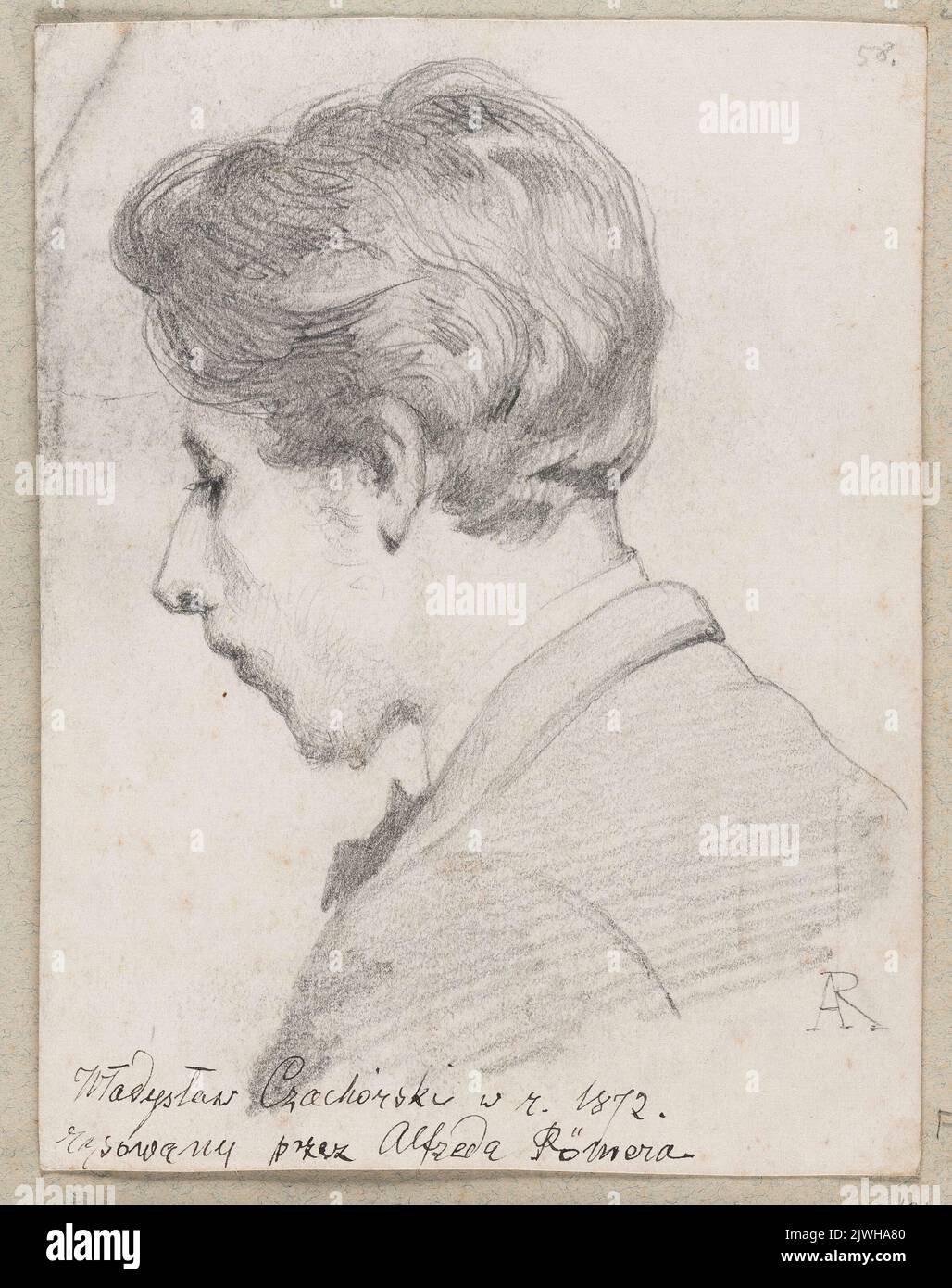 Portrait of Władysław Czachórski. Römer, Alfred Izydor (1832-1897), draughtsman, cartoonist Stock Photo