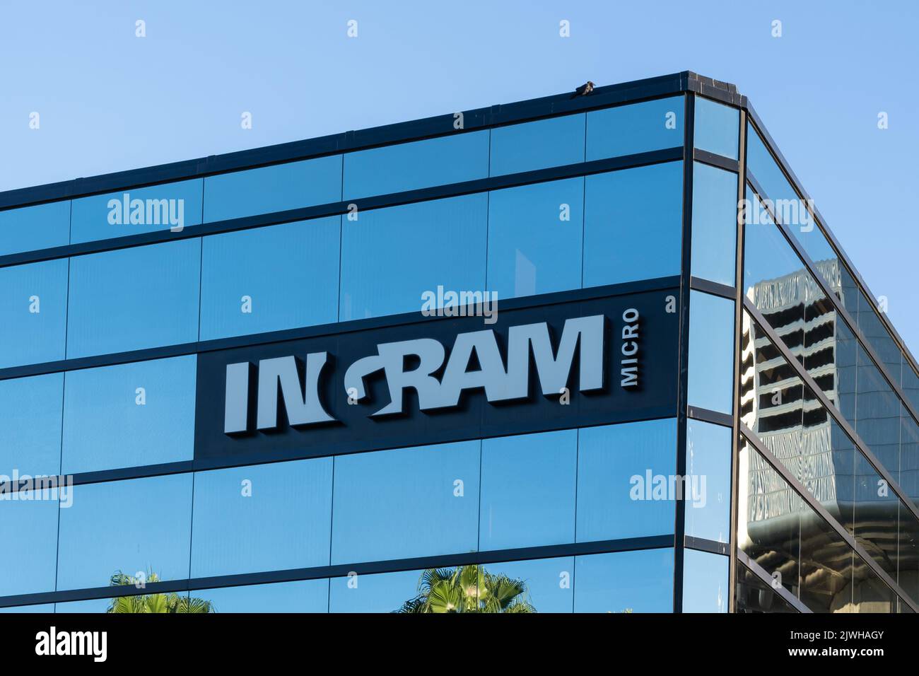 Irvine, CA, USA - July 9, 2022: Ingram Micro sign on the building at ...