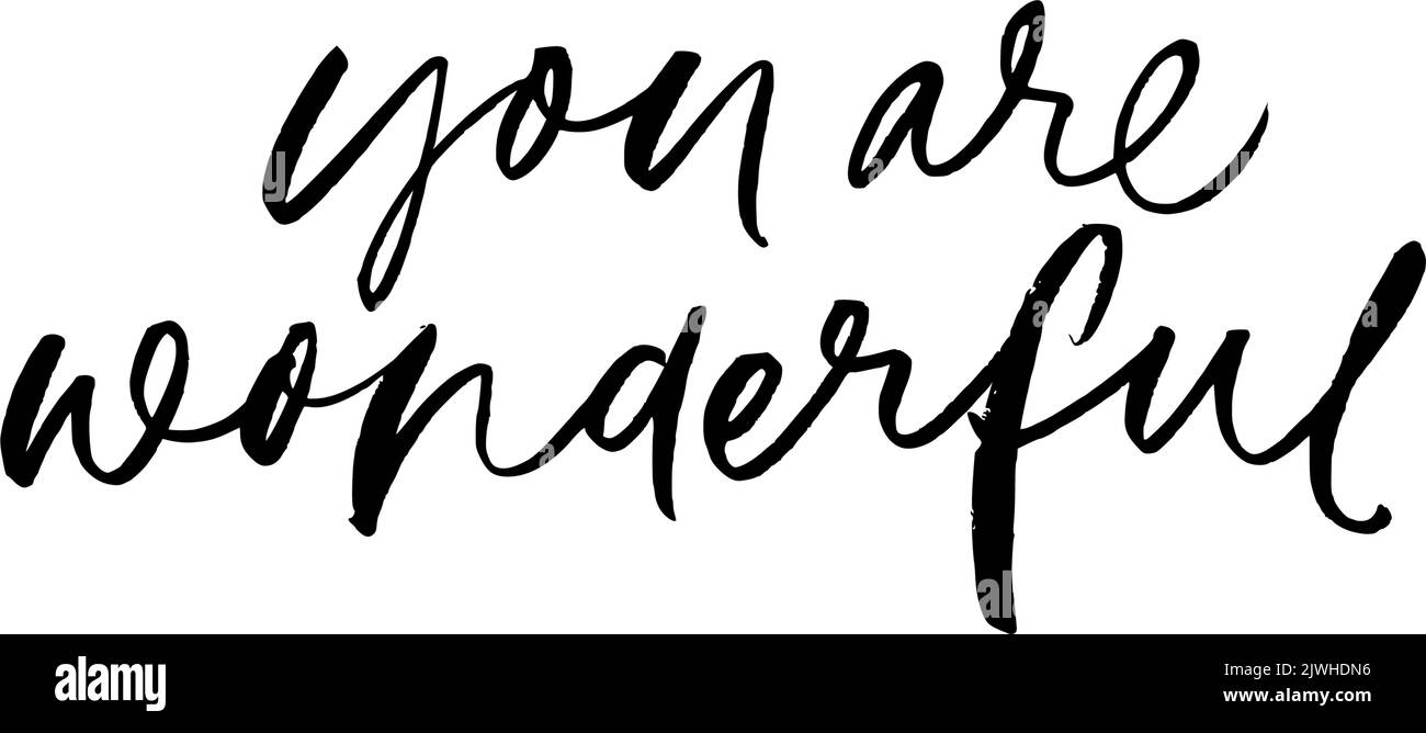 You are wonderful modern vector calligraphy text Stock Vector Image & Art Alamy