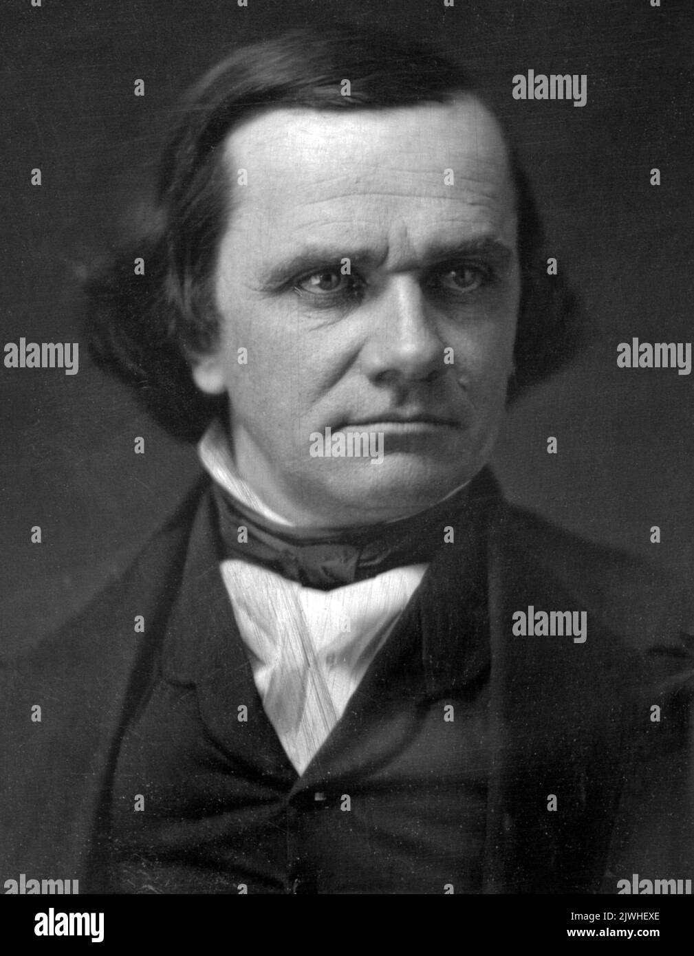 A portrait of Stephen Arnold Douglas, who clashed with Abraham Lincoln over the subject of slavery. Photo taken by Mathew Benjamin Brady Stock Photo