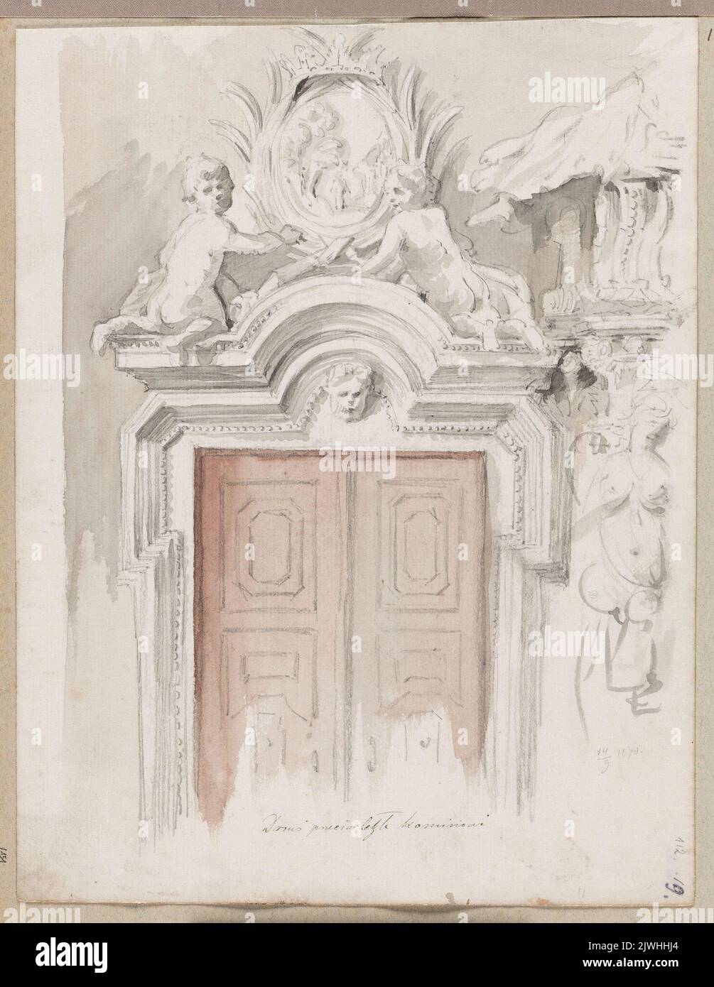 Study of the architectural ornamentation of a door. Czachórski