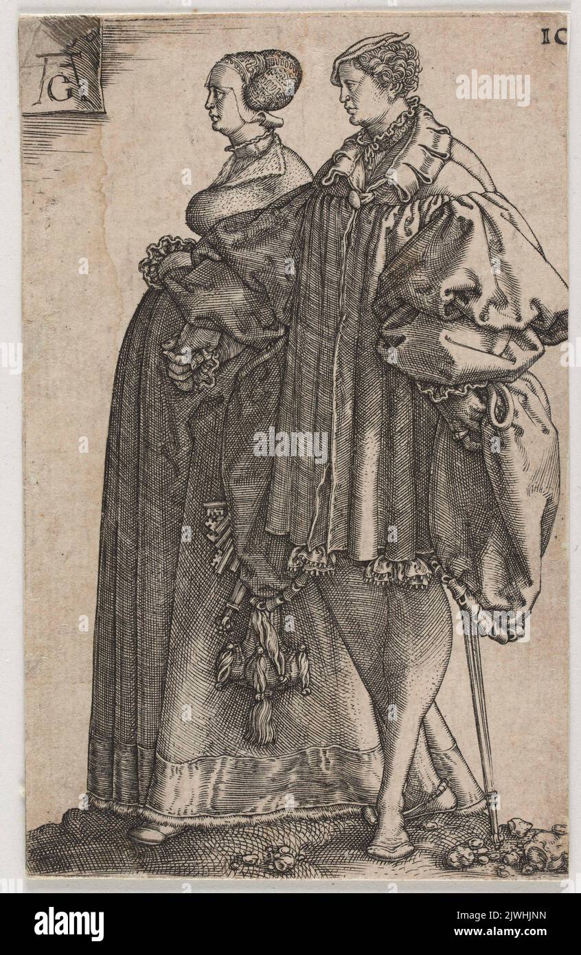 Dancing Couple. Aldegrever, Heinrich (1502-1555/1561), graphic artist Stock Photo