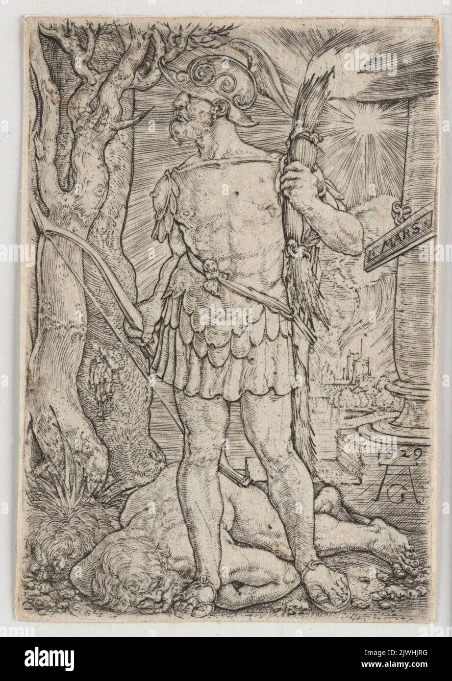 Mars - The Patron Gods of the Planets cycle. Aldegrever, Heinrich (1502-1555/1561), graphic artist Stock Photo