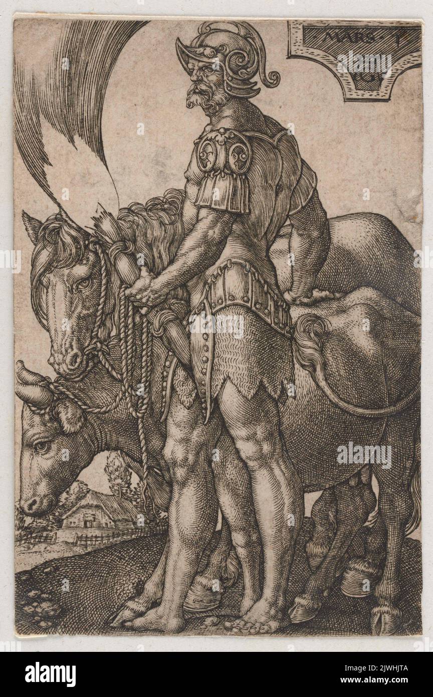 Mars - The Patron Gods of the Planets cycle. Aldegrever, Heinrich (1502-1555/1561), graphic artist Stock Photo