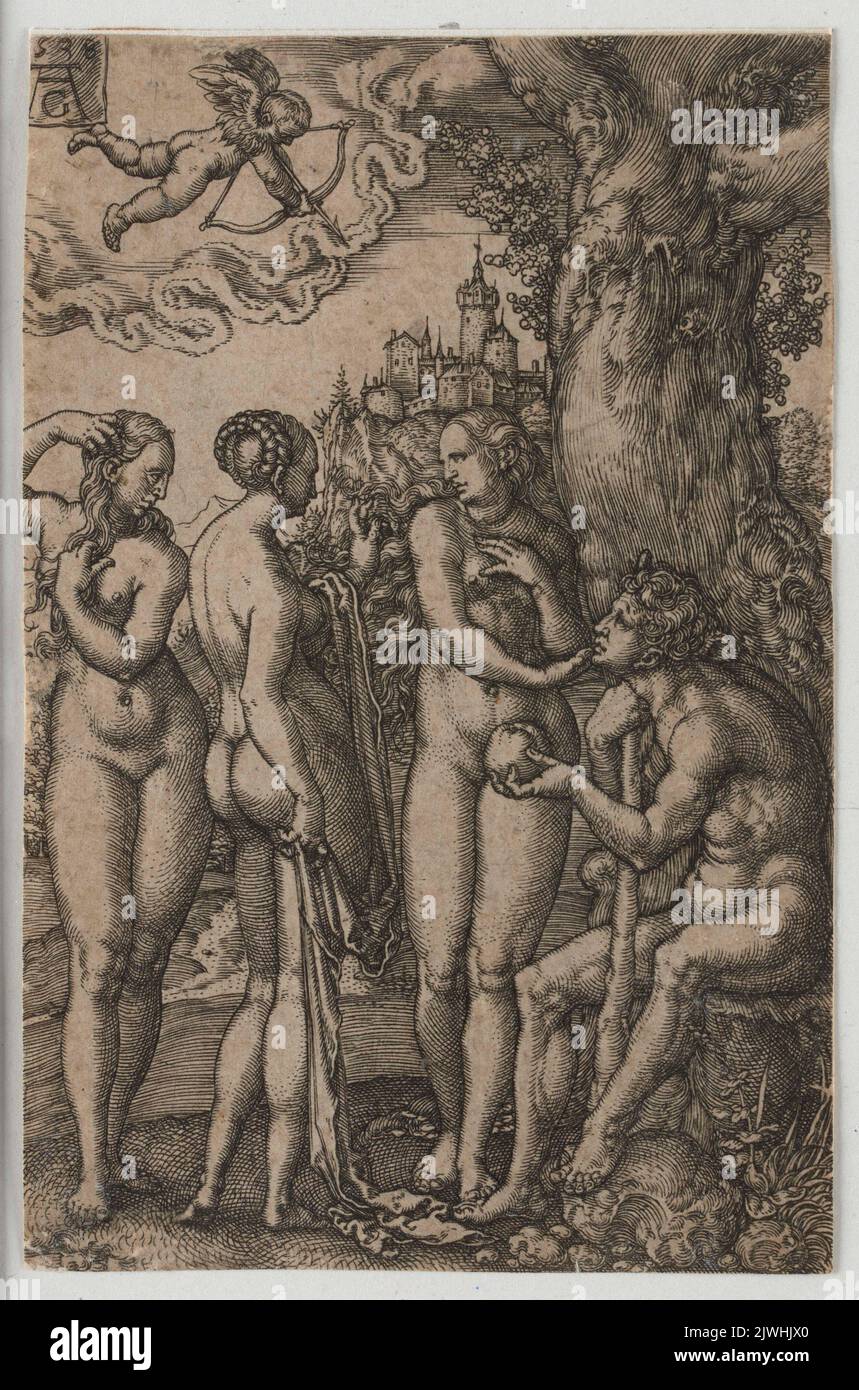 The Judgement of Paris. Aldegrever, Heinrich (1502-1555/1561), graphic artist Stock Photo