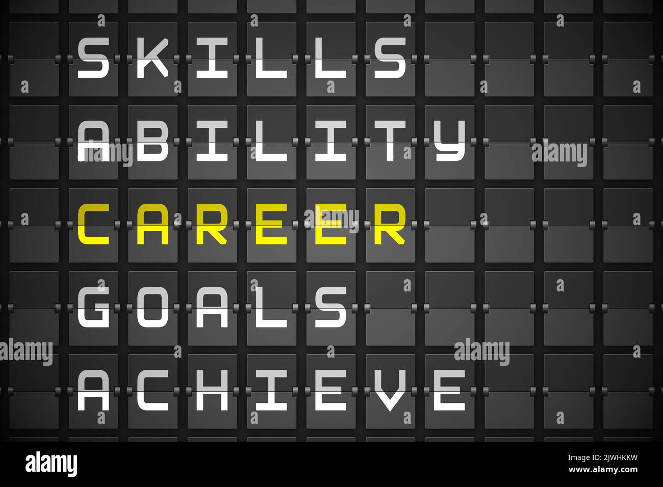 Career buzzwords on digitally generated black mechanical board Stock Photo