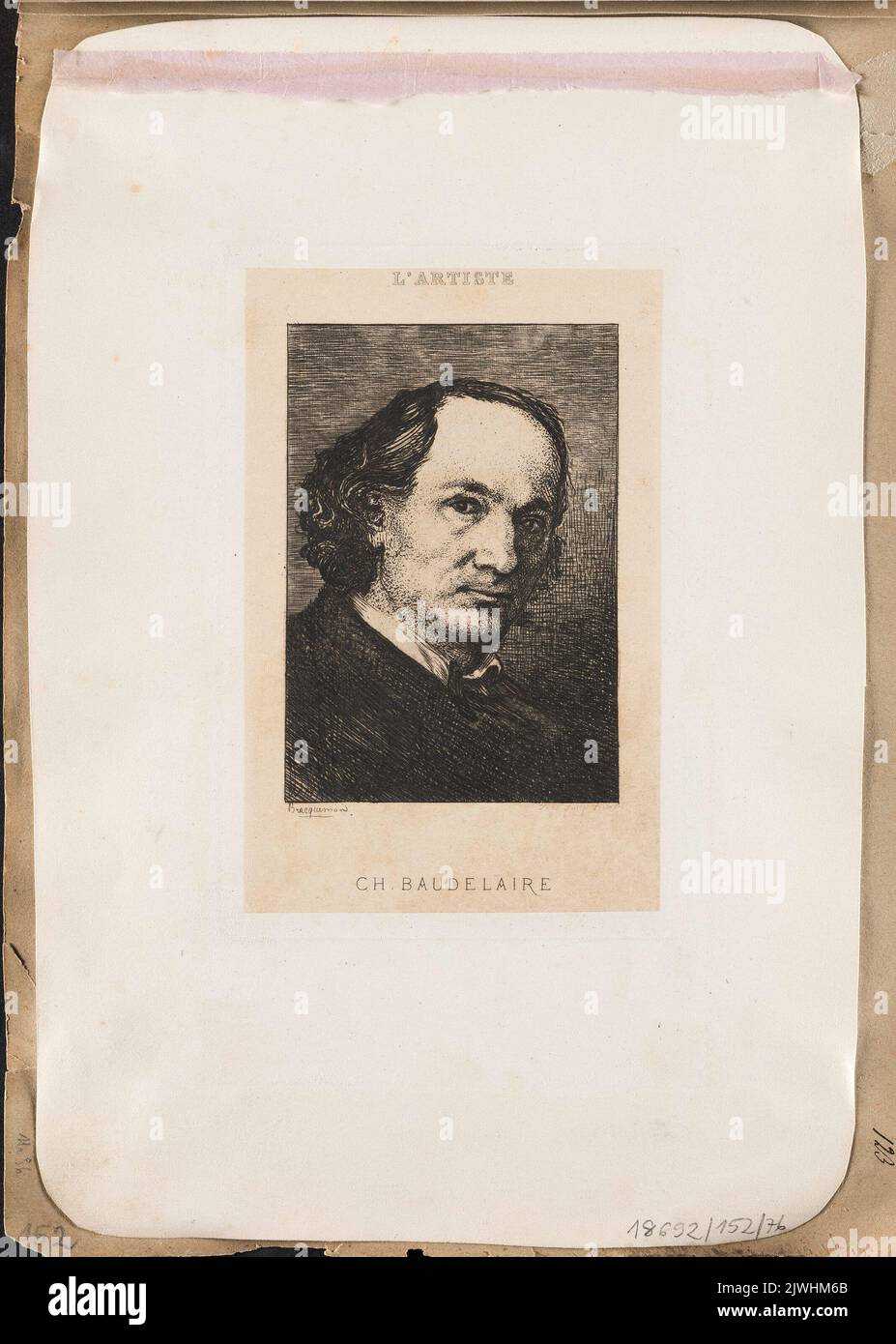 Charles Baudelaire. Bracquemond, Félix (1833-1914), graphic artist Stock Photo