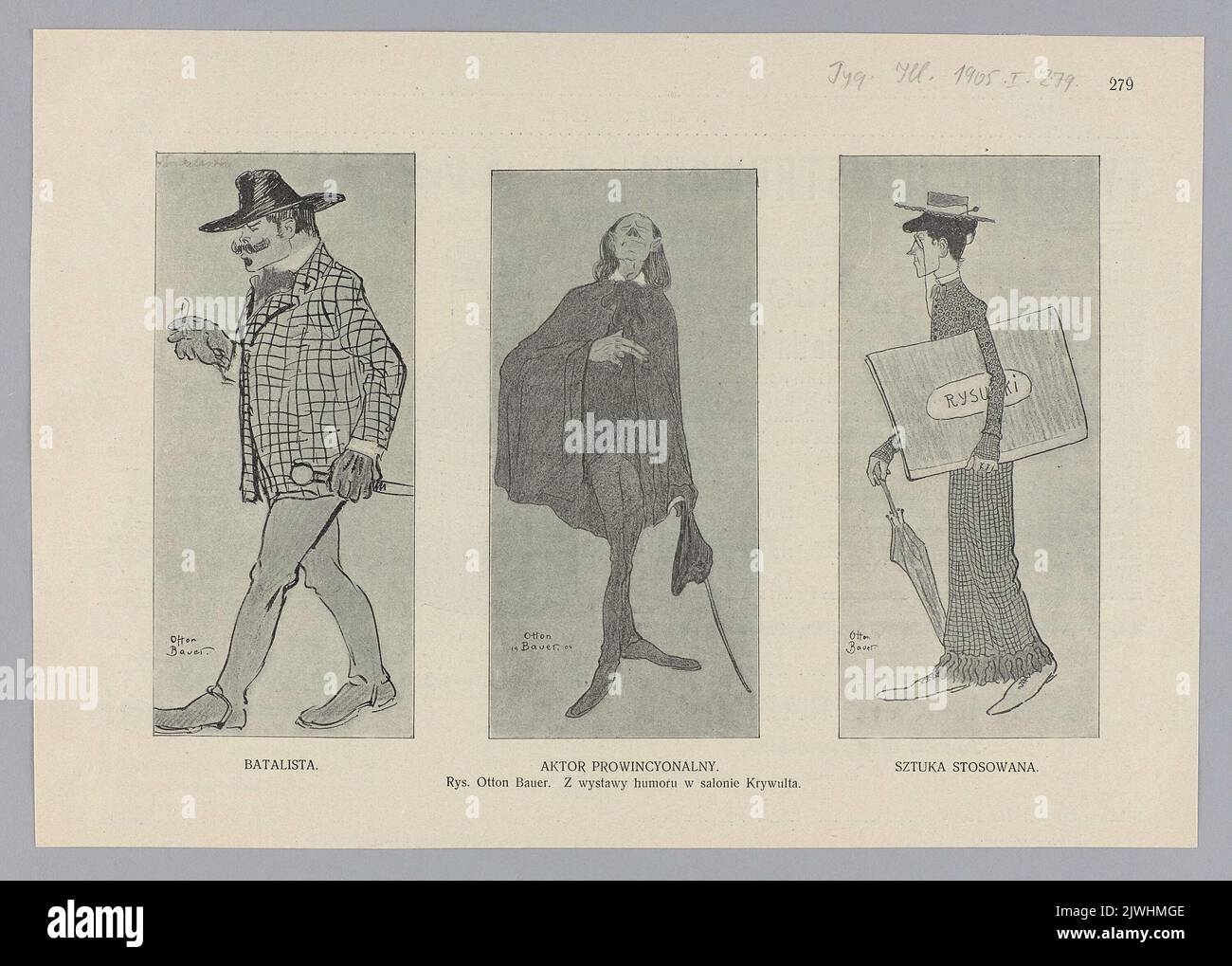 Reproduction of drawing: Bauer, Otto (1881-1938); three illustrations; from: 'Tygodnik Ilustrowany' 1905, 1, 279. Tygodnik Ilustrowany (Warszawa ; czasopismo ; 1859-1939), publisher Stock Photo