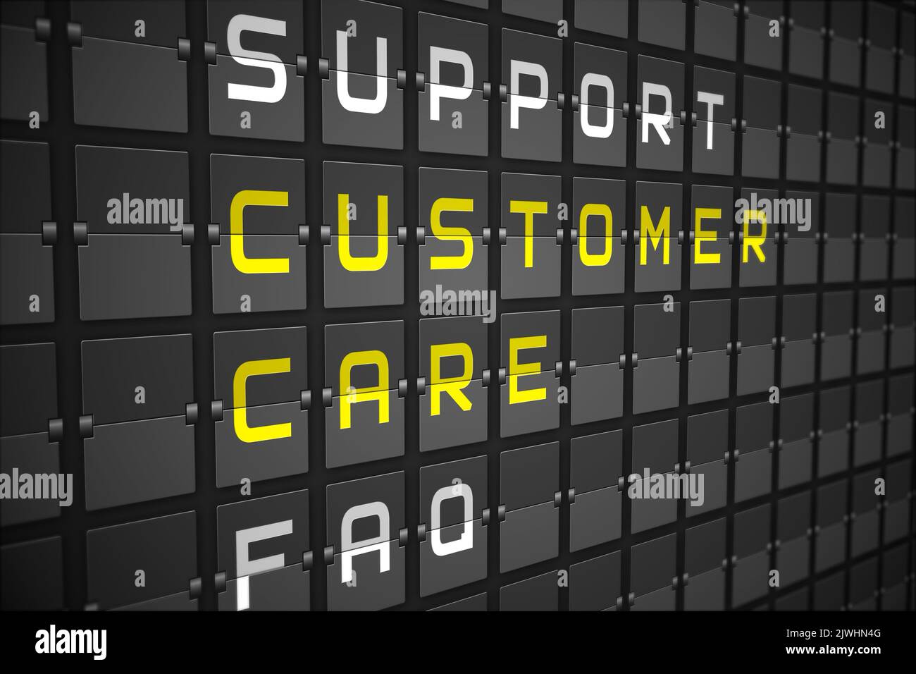 Customer care buzzwords on digitally generated black mechanical board Stock Photo