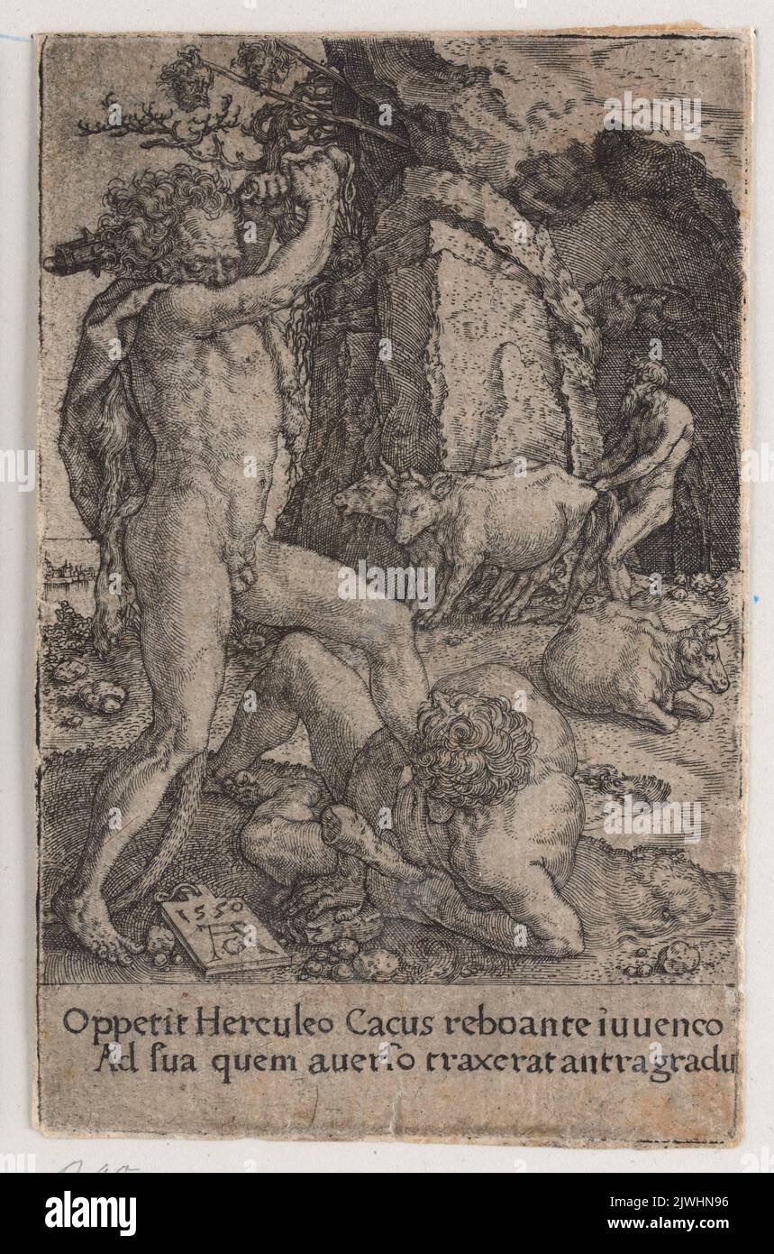 Hercules Slaying Cacus. Aldegrever, Heinrich (1502-1555/1561), graphic artist Stock Photo