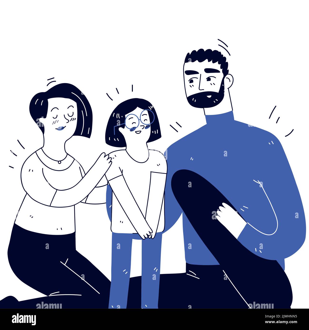 mom dad and daughter, line art Stock Vector Image & Art - Alamy