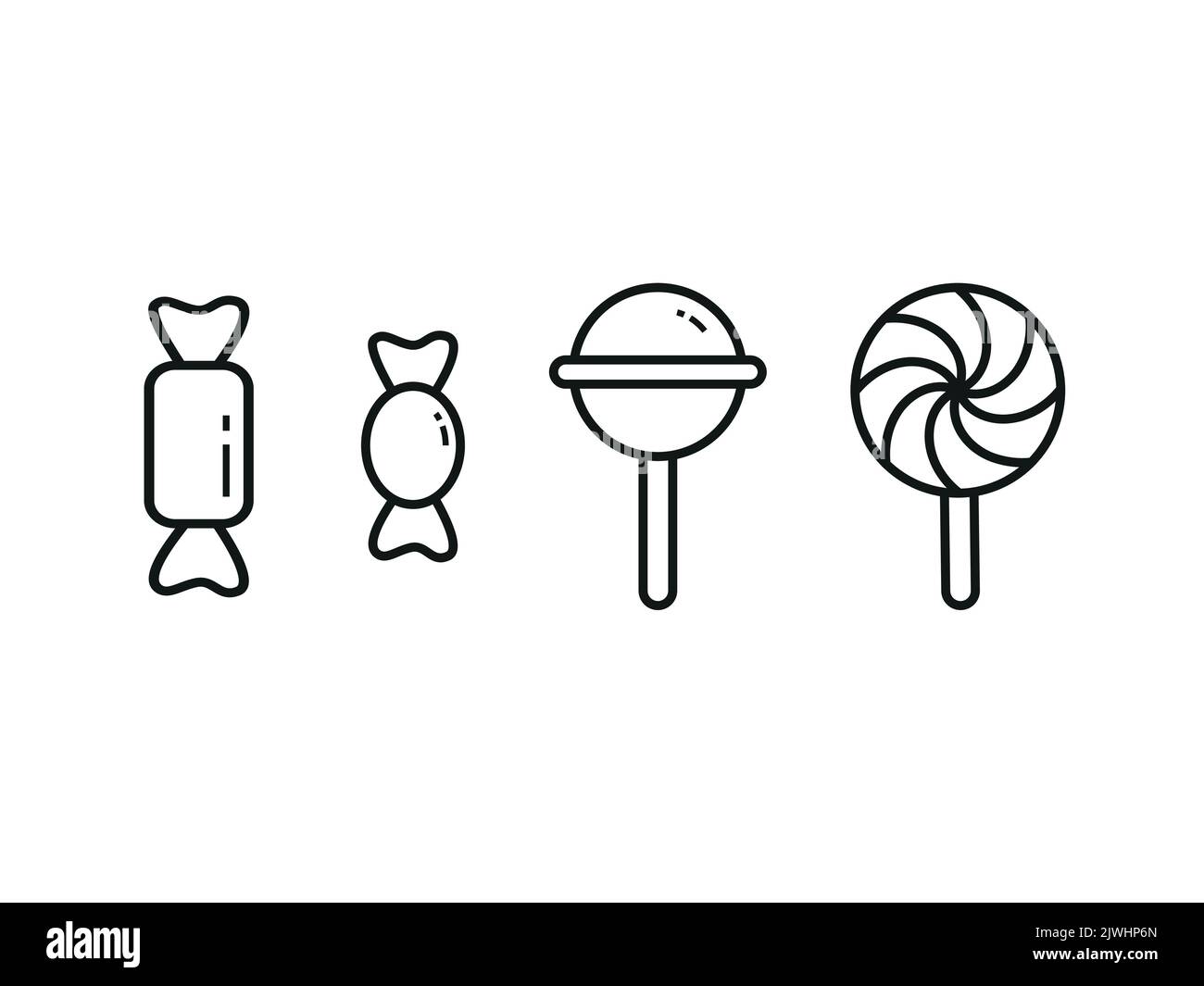 Set of Candy Icons. Sweets for children, pastry shops. Vector ...