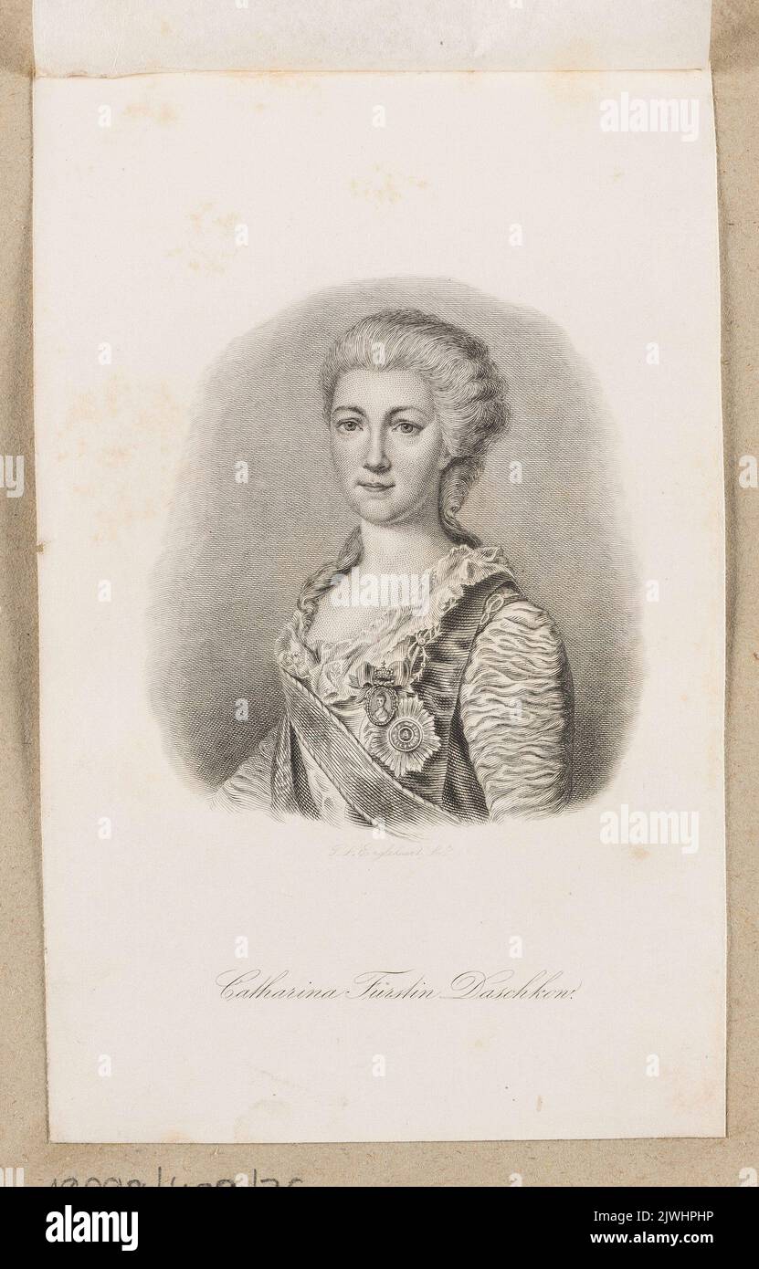 Portrait of Princess Yekaterina Dashkova (illustration: Blum, Ein russischer Staatsmann, Leipzig und Heidelberg, 1857-1858). Mayr, Johann Christoph von (1764-1812), graphic artist, Engleheart, Timothy Stansfeld (1803-1879), graphic artist Stock Photo