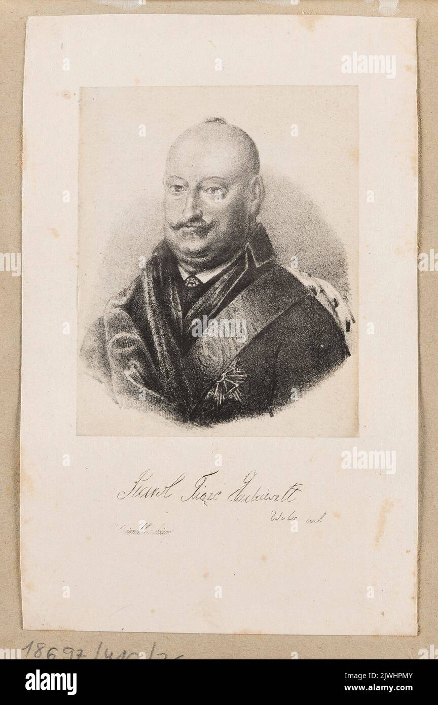 Portrait of Karol Radziwiłł “Panie Kochanku' (My Dear Sir). Oziębłowski, Józef (Wilno ; zakład litograficzny ; 1833-1863), lithography atelier, unknown, graphic artist Stock Photo