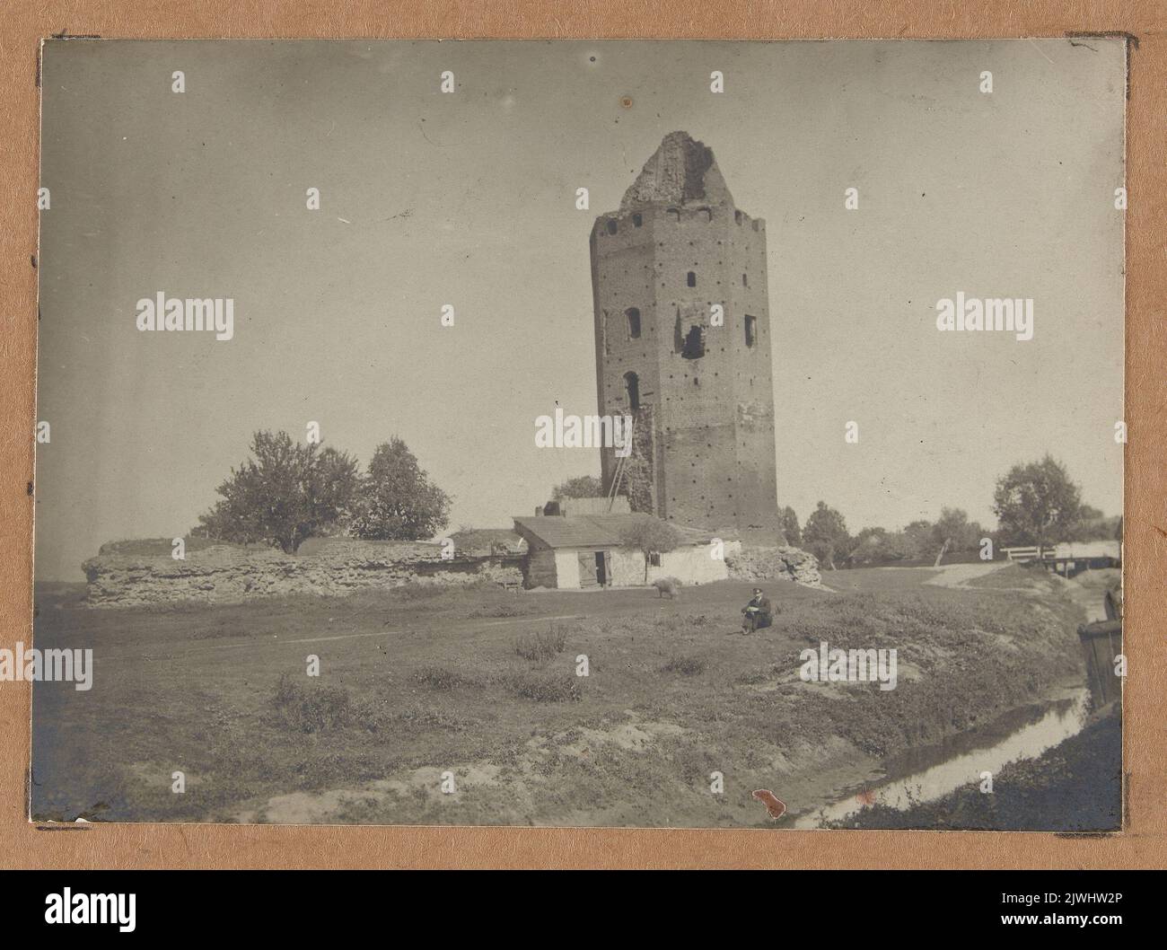 Rawa Mazowiecka. Tower of the castle of dukes of Masovia - general view. unknown, photographer Stock Photo