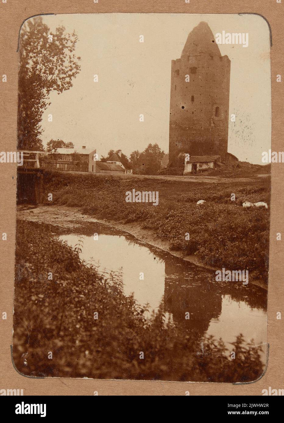 Rawa Mazowiecka. Tower of the castle of dukes of Masovia - general view. unknown, photographer Stock Photo