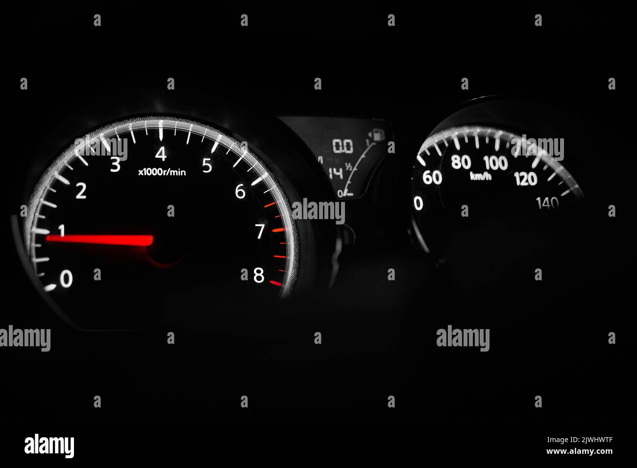 The car dashboard with a speedometer Stock Photo Alamy